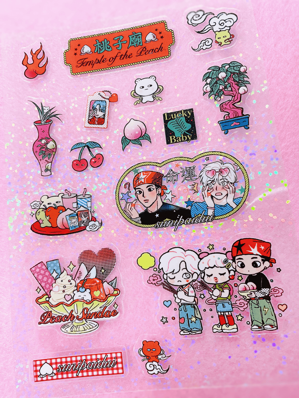 SUNIPAIDUI | Momoko Temple Clear Laser Sticker