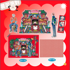 SUNIPAIDUI | Puppet Stage Laser Sticker + Post Card Set