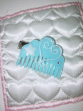 galog | Handmade Acrylic Hair Clip - Blue Heart Comb