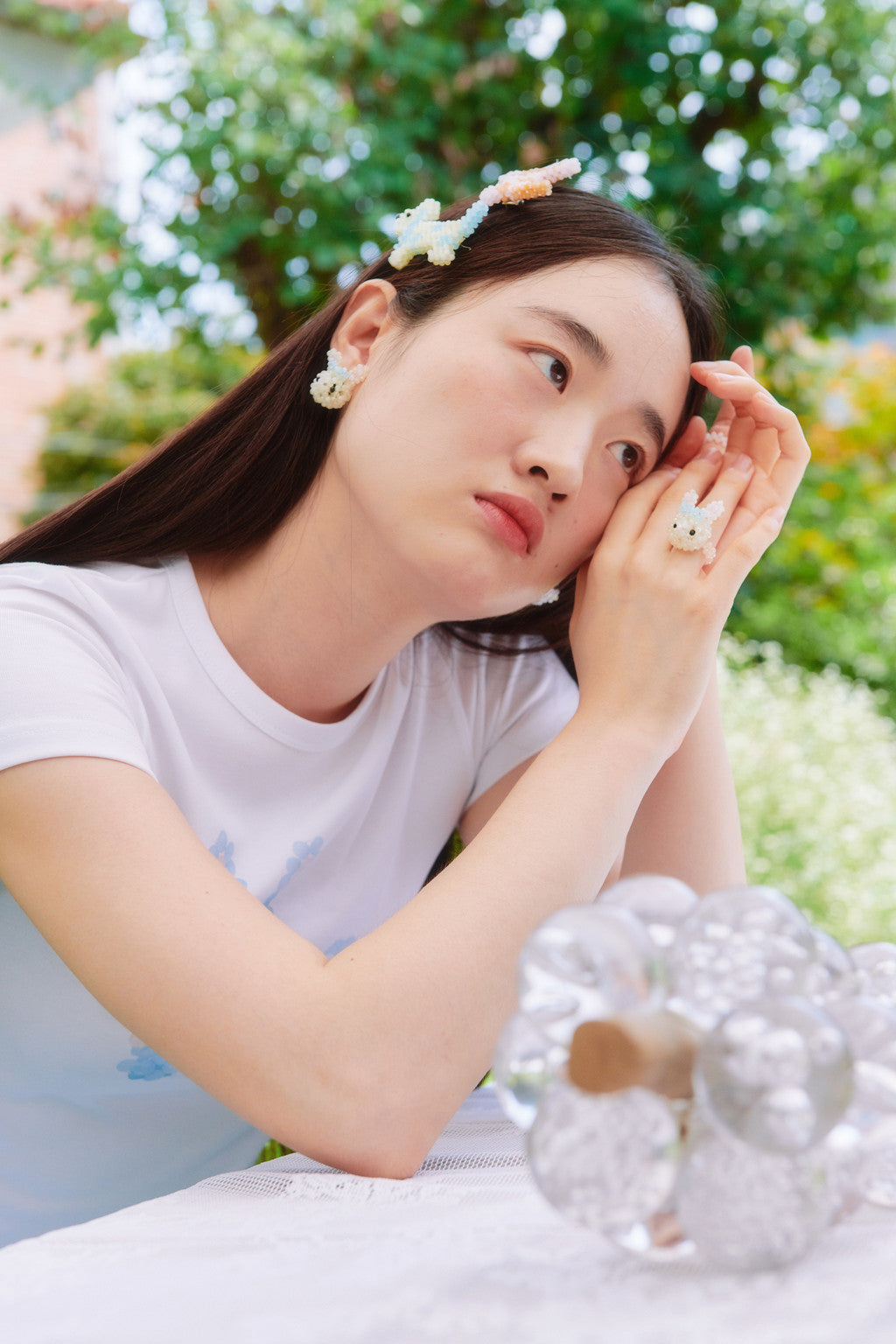 SWINGSET | Rabbit Beads Ring (Cream)