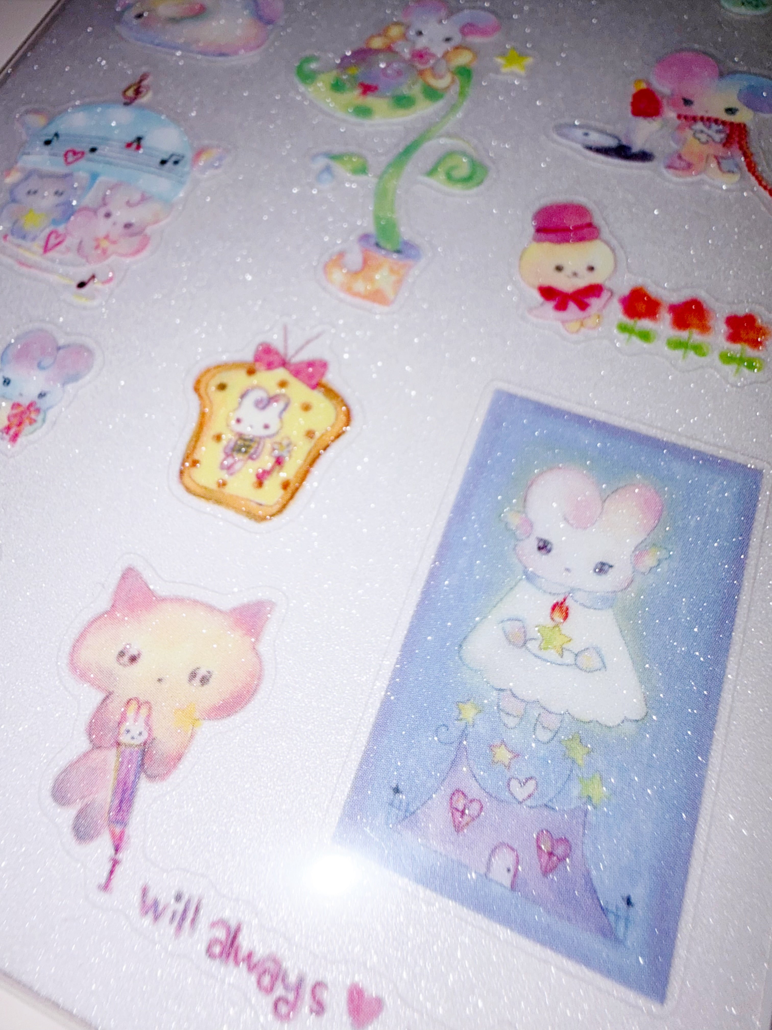Plastic Peco | Always Love You Clear Glitter Sticker Sheet