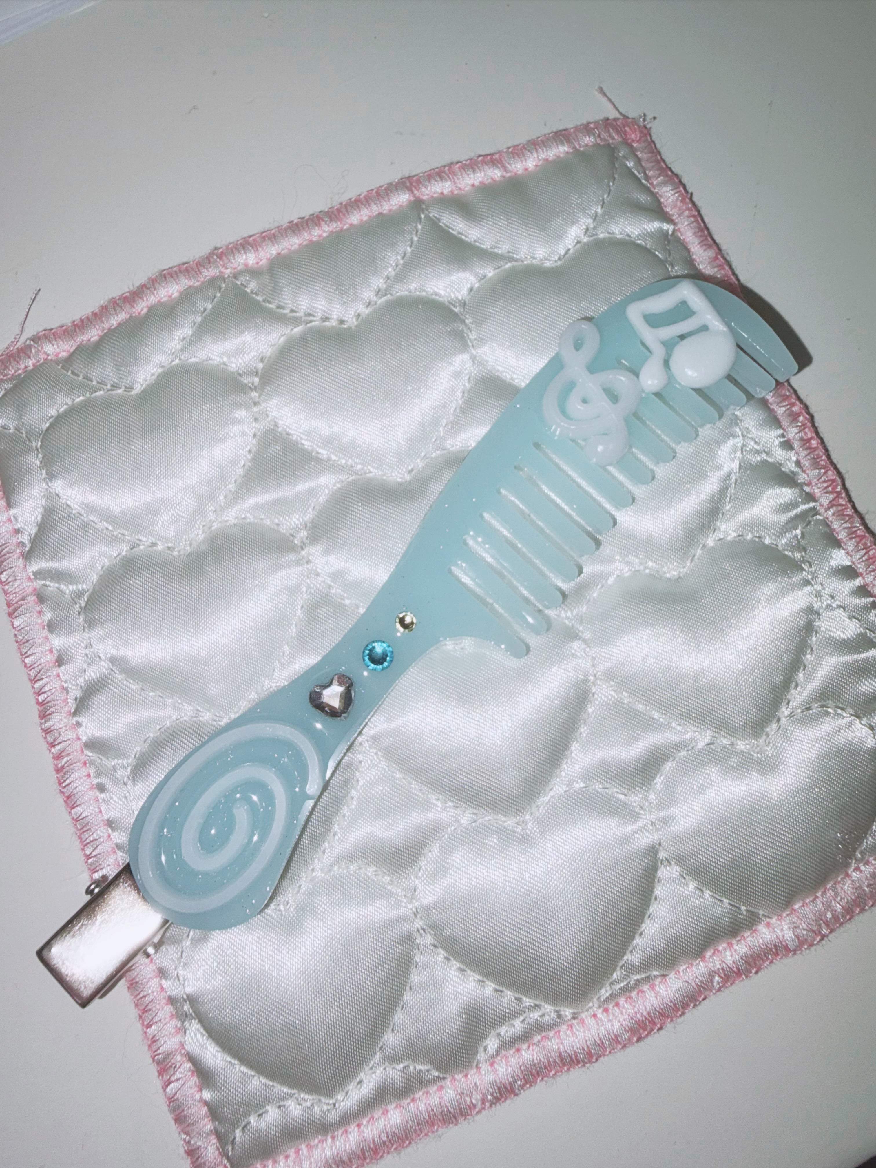 galog | Handmade Acrylic Hair Clip - Blue Music Comb