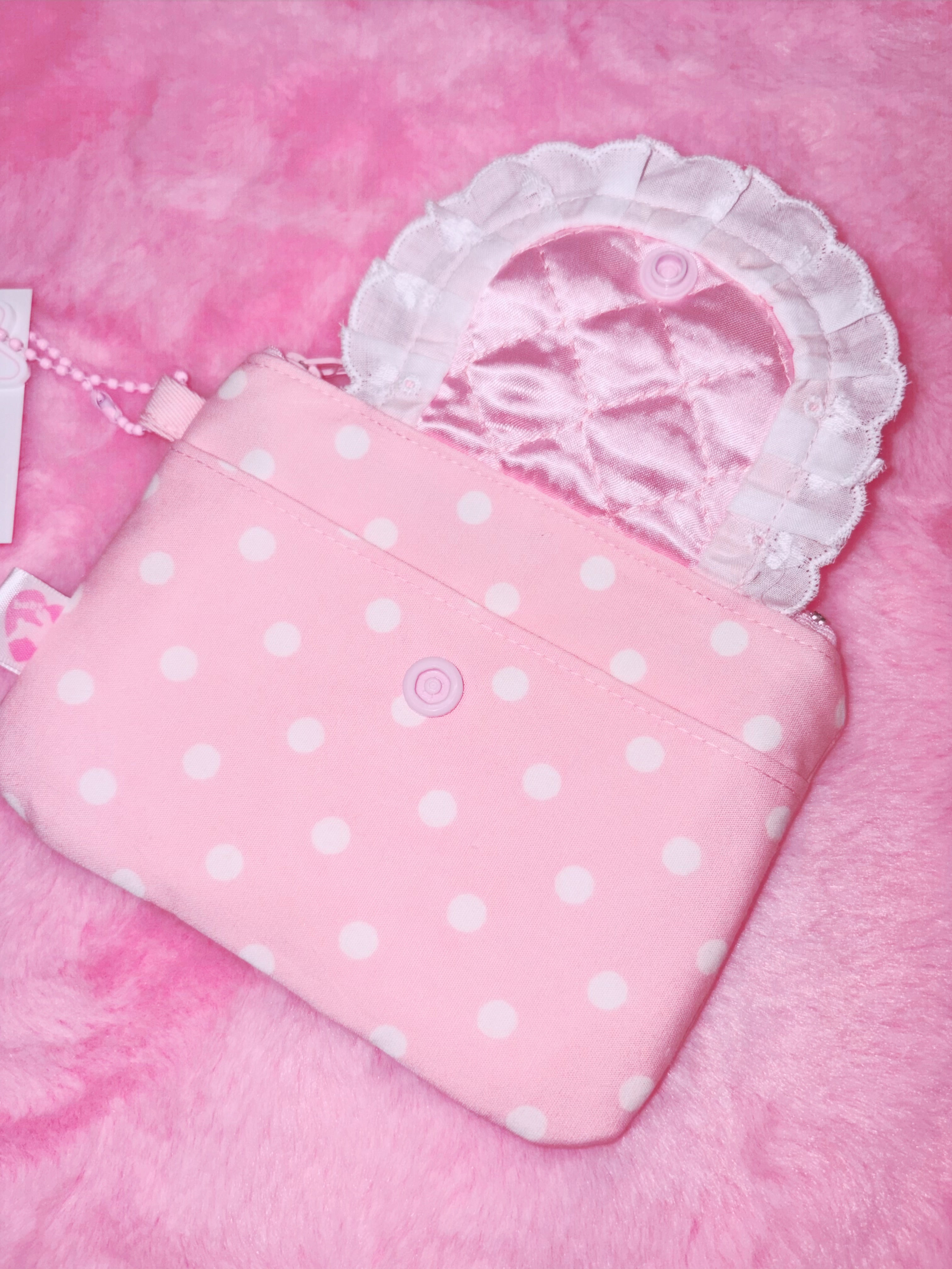 baby31 | Flat Pouch (Rabbit Polka-dot Pink)