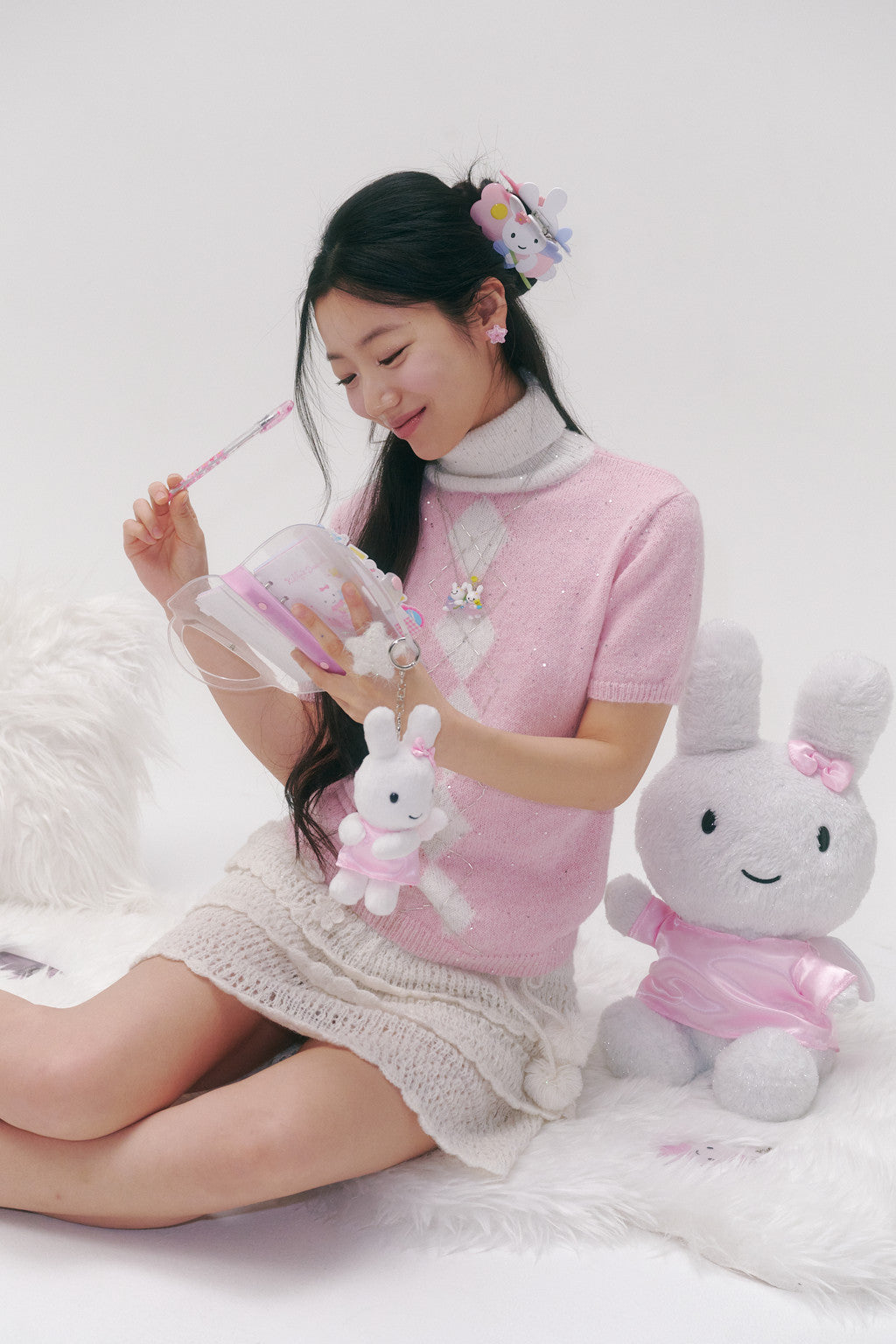 SWINGSET | [X YOUNGART] Glass KIDDY Necklace (Pink)