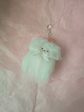 문어가든 | Fluffy puppy Keyring (White)