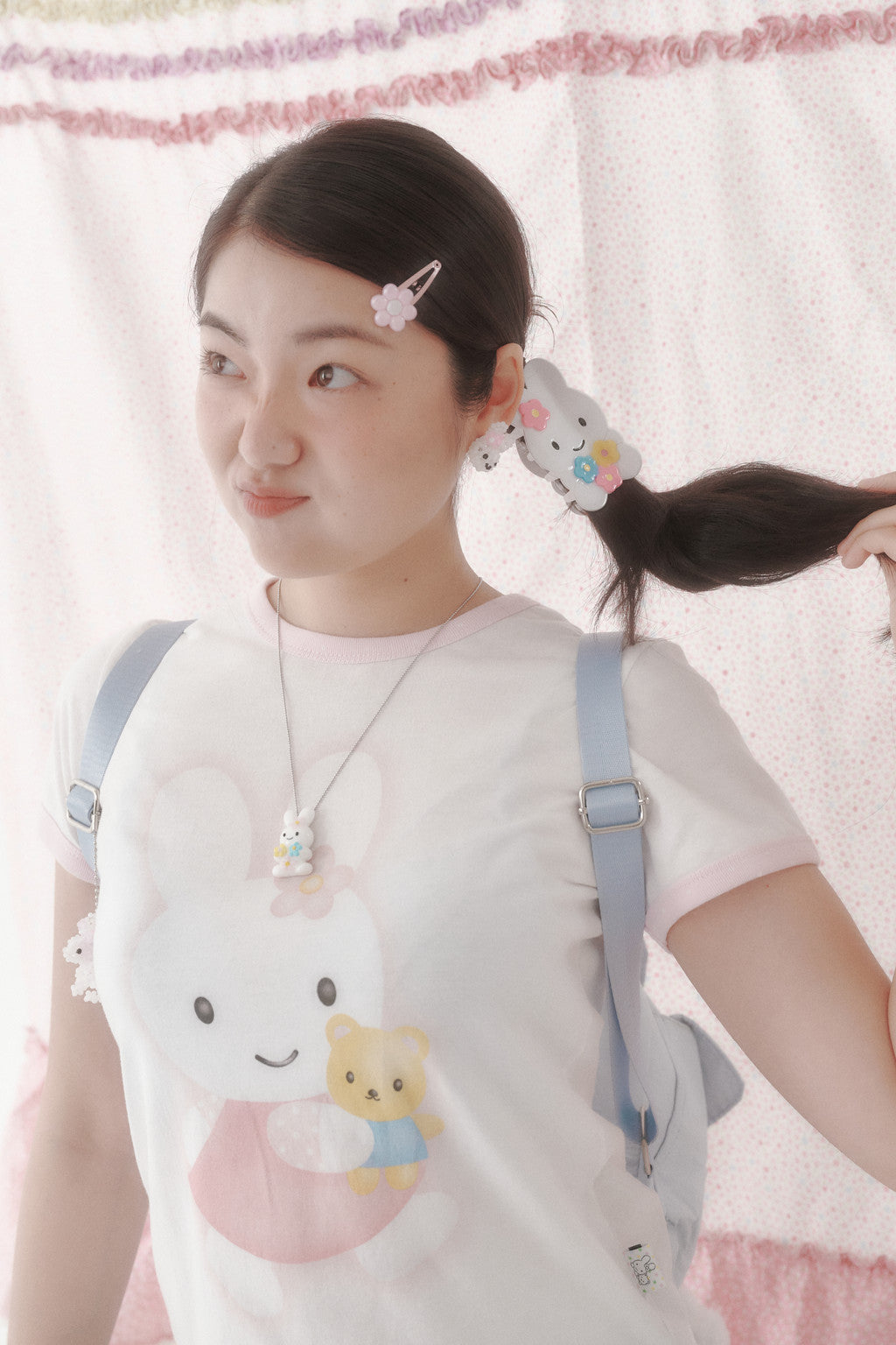 SWINGSET | [X YOUNGART] KIDDY Hugs JINI Dot Ringer T-shirt