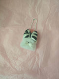 문어가든 | Mini Fluffy puppy Keyring (Stripe Ribbon)