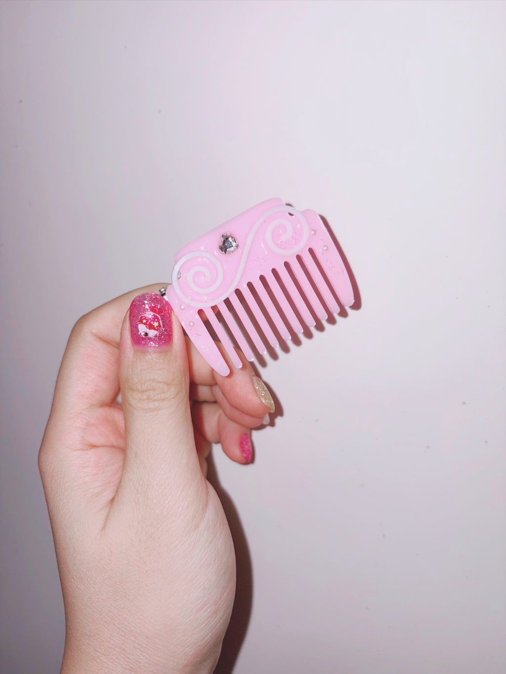 galog | Handmade Acrylic Hair Clip - Pink Swirl Comb