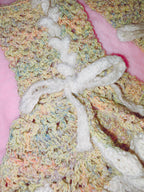 Riluet | Knitted Arm Warmer with Ribbon - Short Yellow