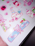 Plastic Peco | Pink Happiness Clear Glitter Sticker Sheet