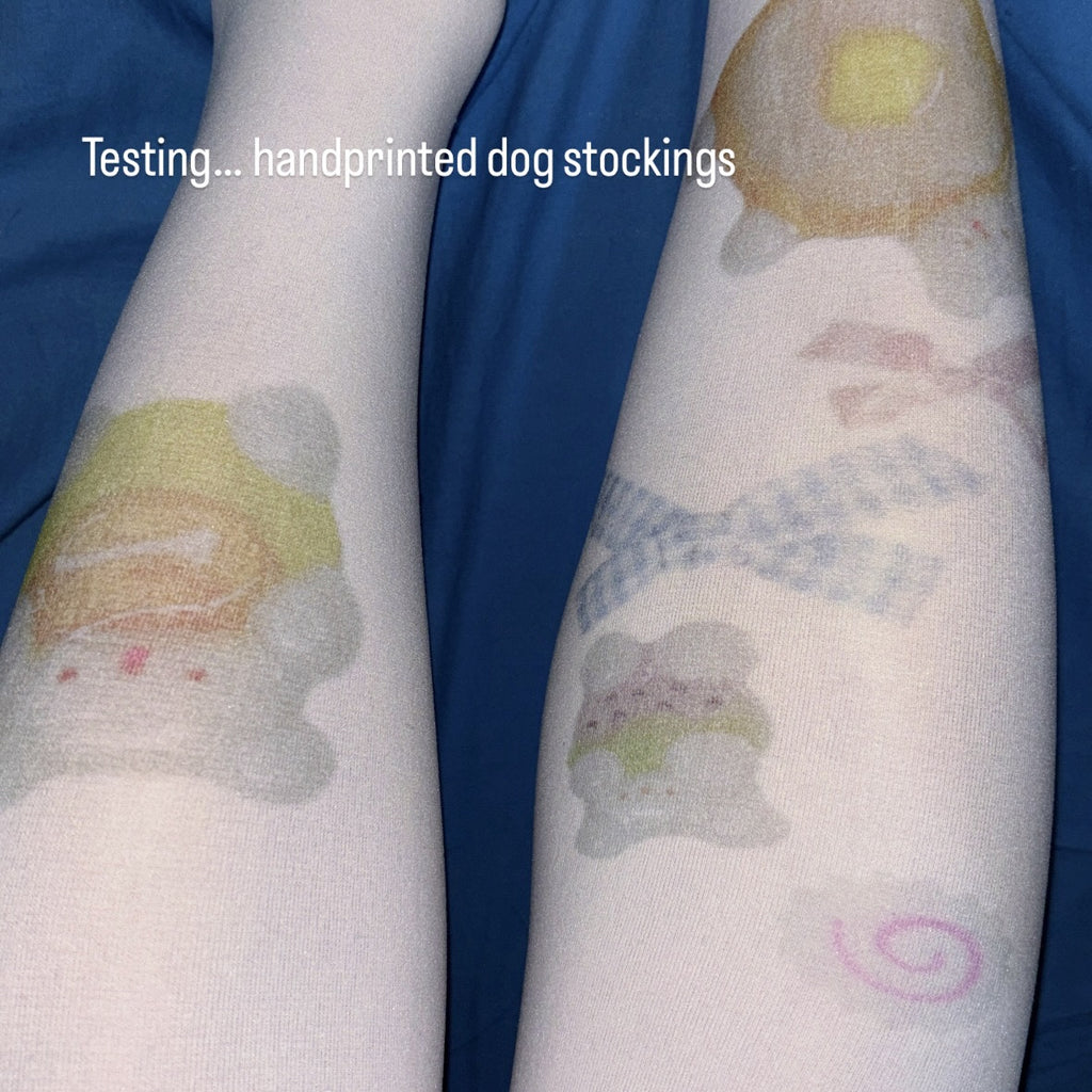my little doggg | Handprinted Dog Stockings(butter pudding)