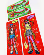 SUNIPAIDUI | Dragon and Alien Girls Fabric Sticker Set