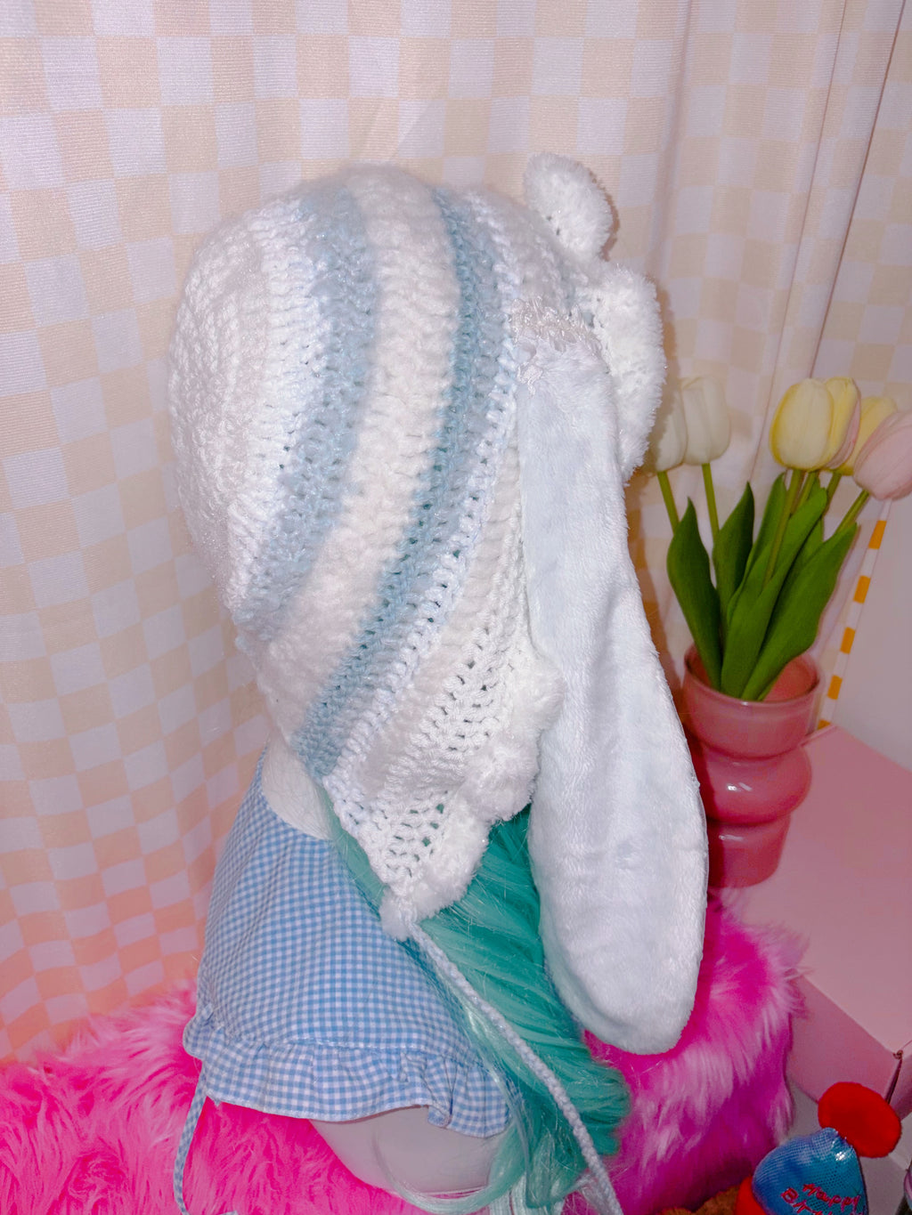 Riluet | Knitted Bunny Ear Hat - Blue