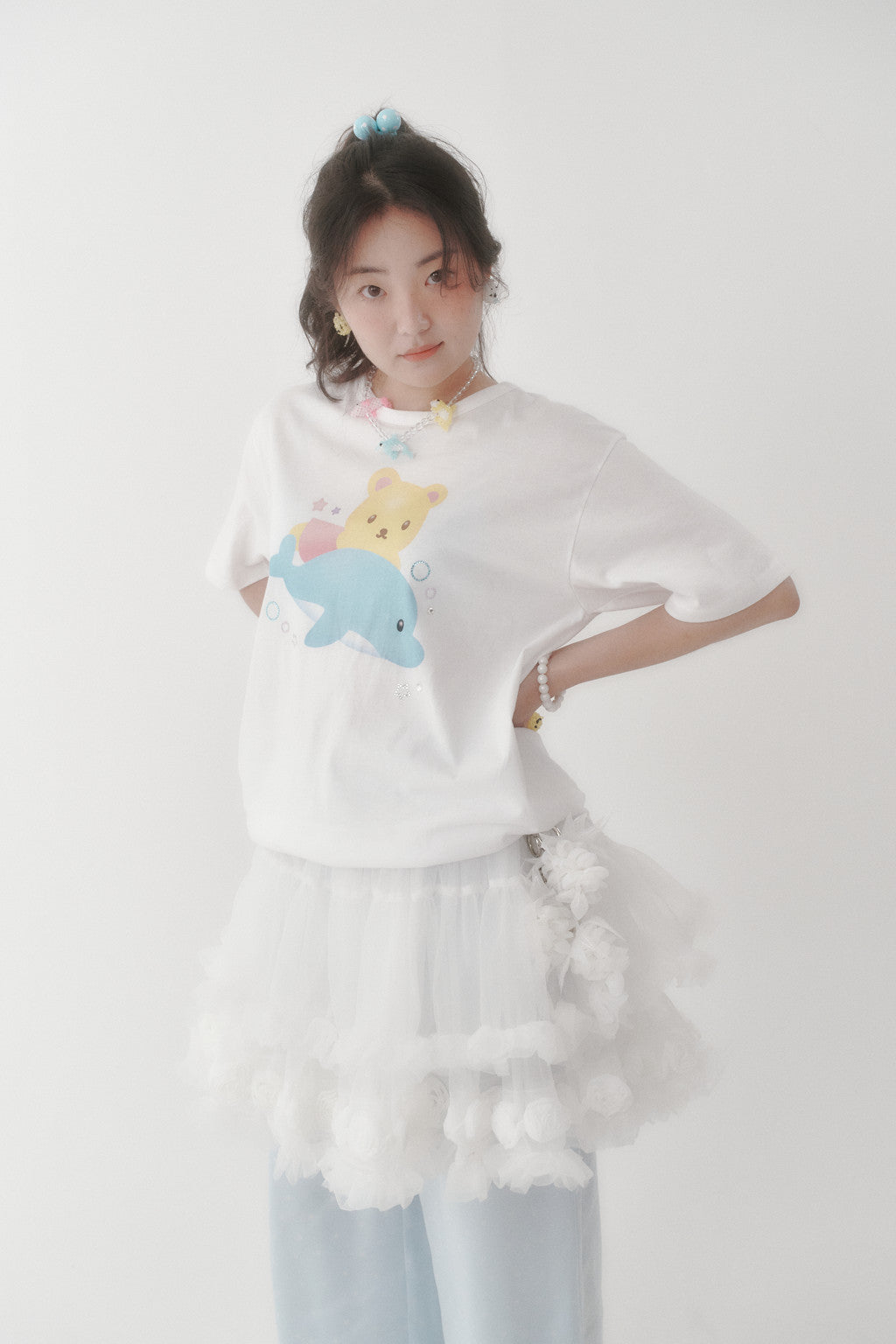 SWINGSET | [X YOUNGART] JINI's Dolphin Ride Cubic T-shirt