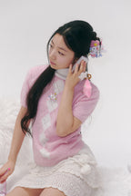 SWINGSET | [X YOUNGART] Glass KIDDY Necklace (Pink)