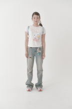 SWINGSET | [X YOUNGART] KIDDY Hugs JINI Dot Ringer T-shirt