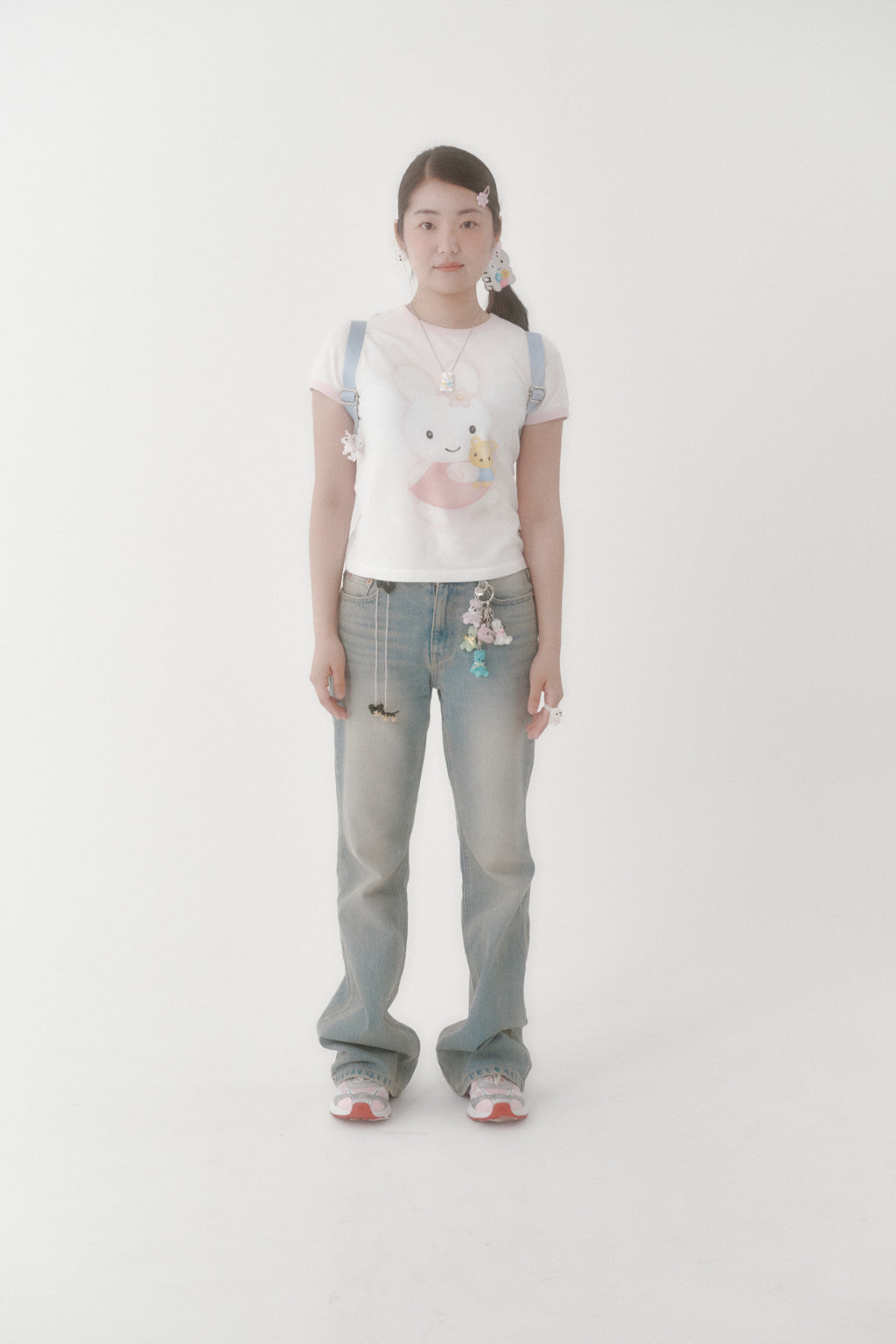 SWINGSET | [X YOUNGART] KIDDY Hugs JINI Dot Ringer T-shirt