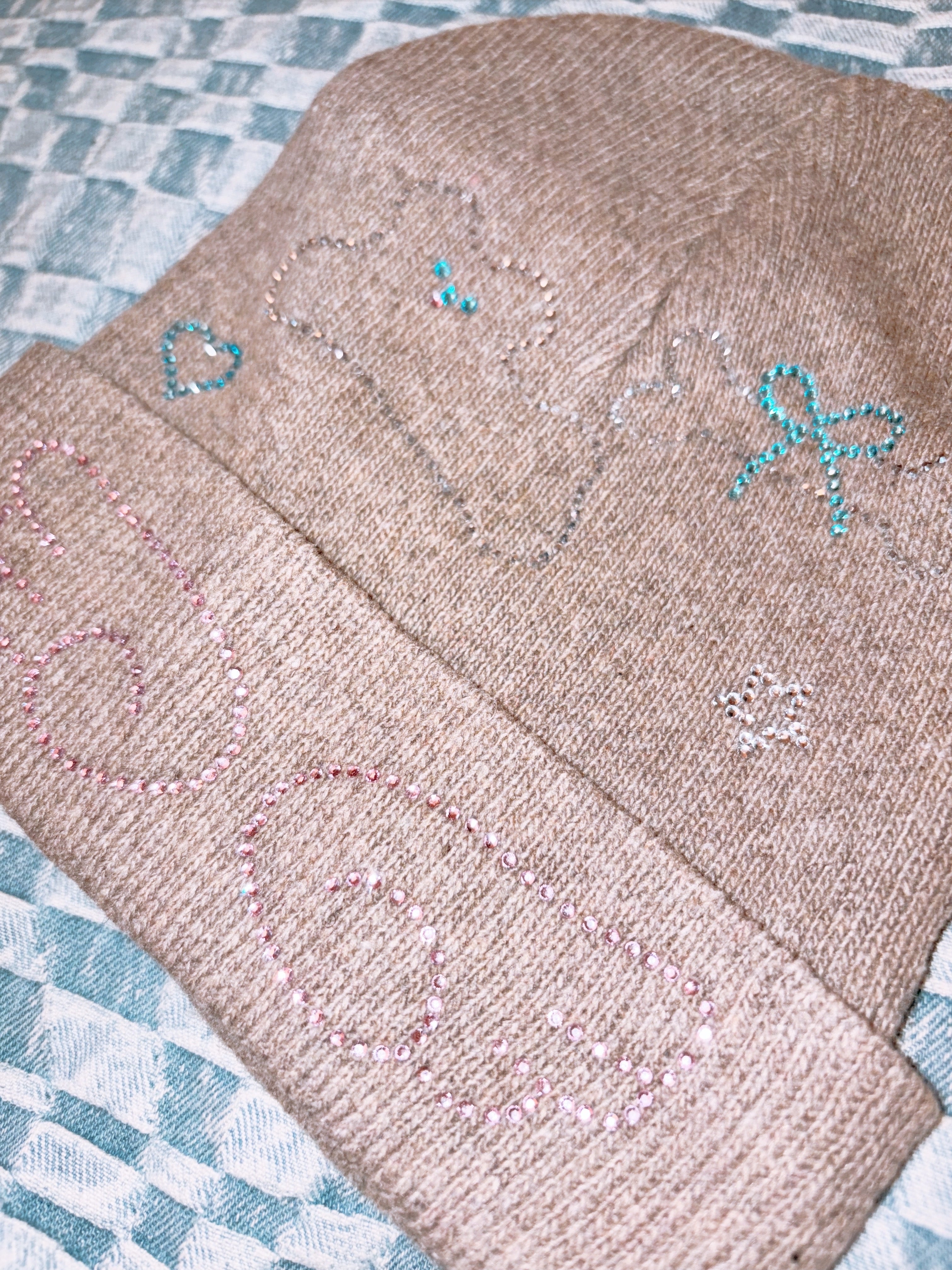 my little doggg | Handmade Sparkly Puppy Beanie(brown)