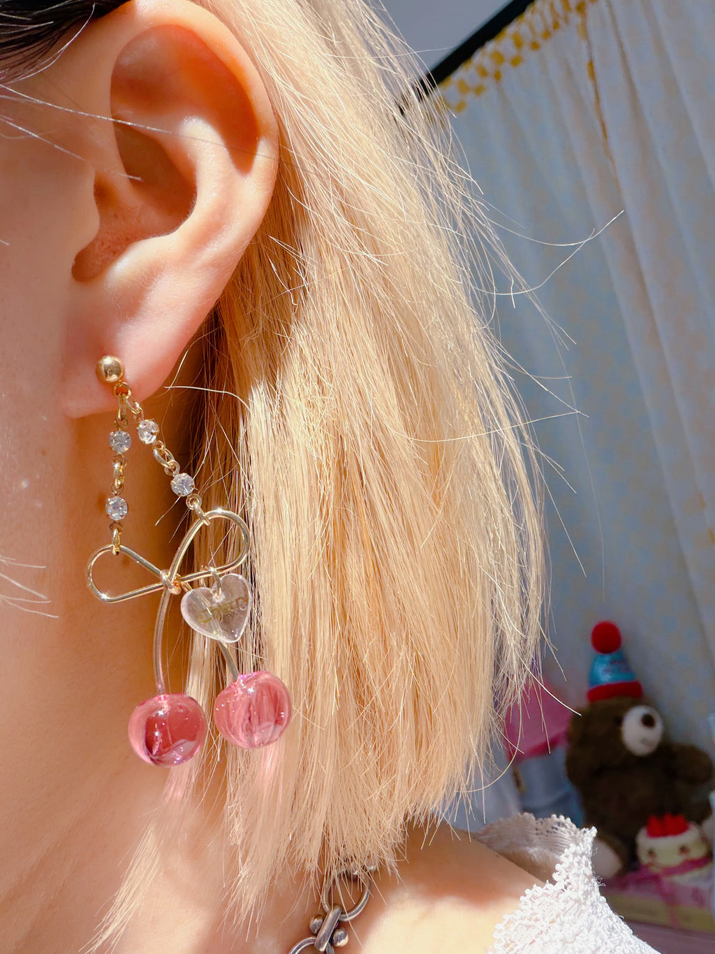 annuipapa | Pink Cherry Earrings