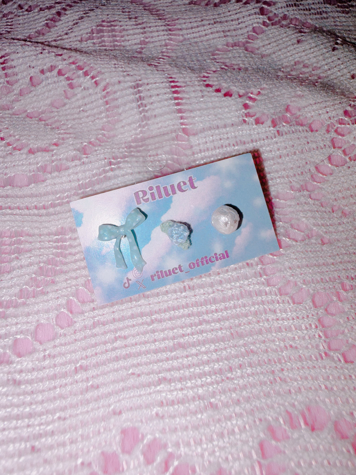 Riluet | Mini Earring Set - Blue Flower