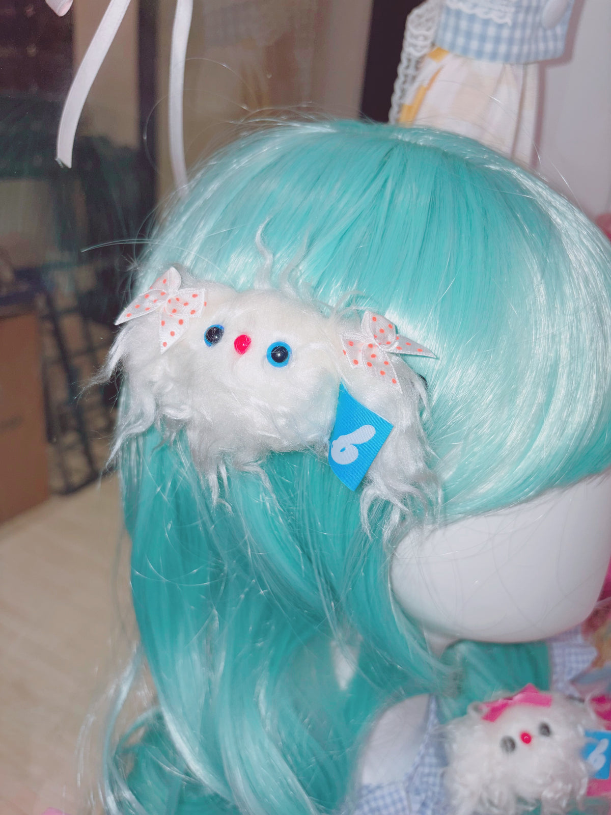 bagelpie | Handmade Little Puppy Hair Clip (Orange Ribbon)