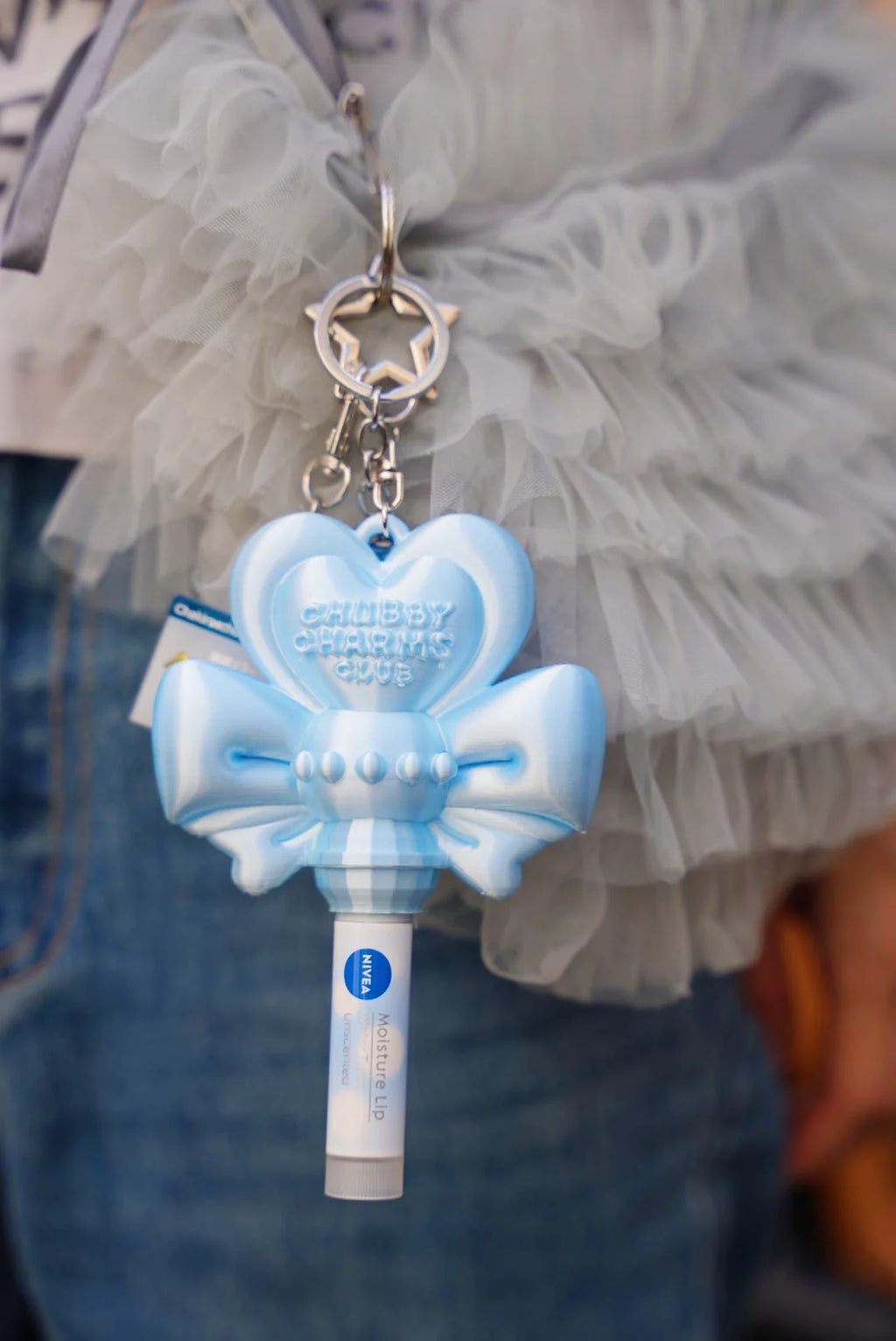 Chubby Charms Club | Magic Heart Wand 3D-Print Lip Stick Case - Baby Blue