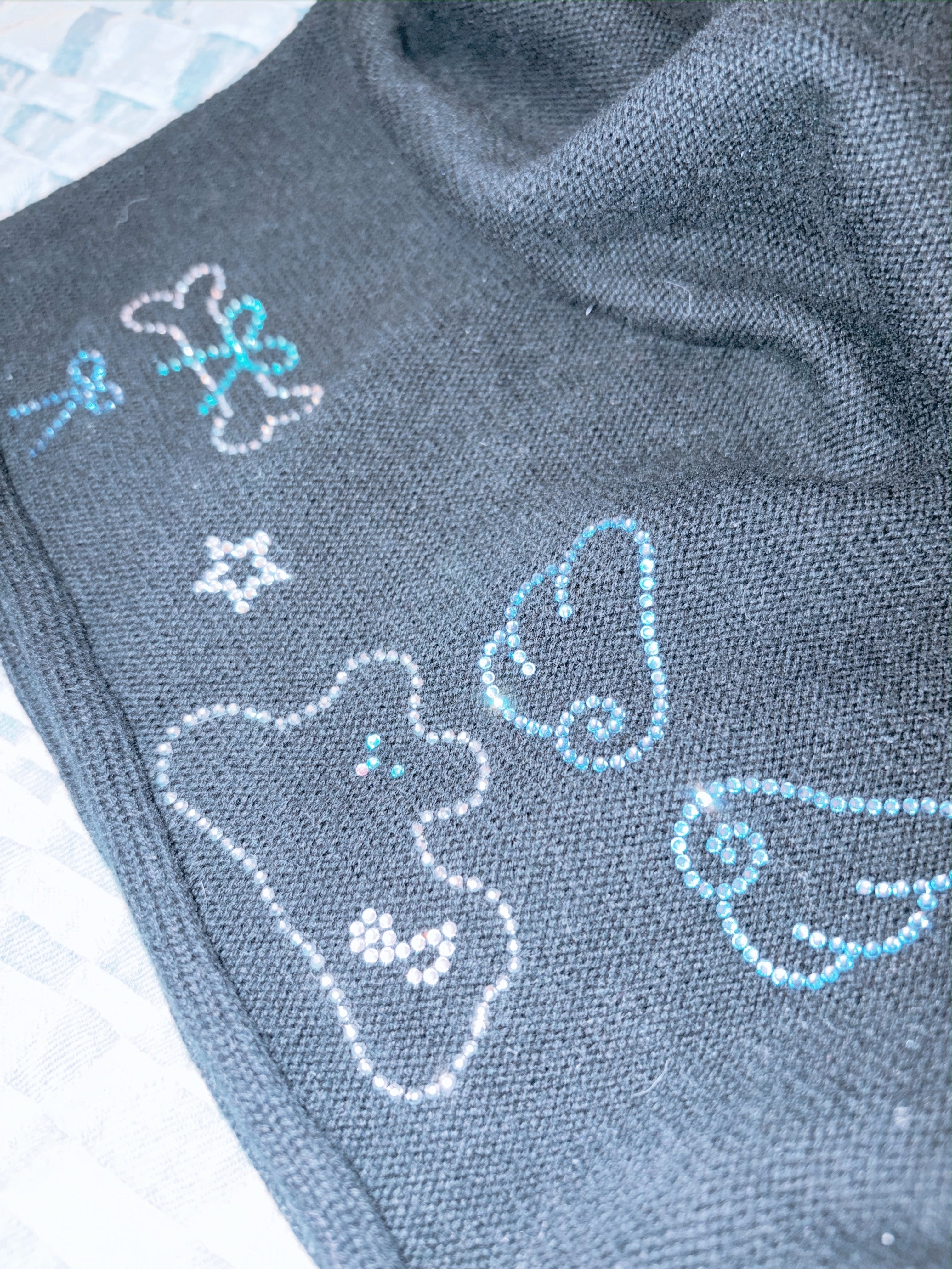 my little doggg | Handmade Sparkly Puppy Beanie(black)