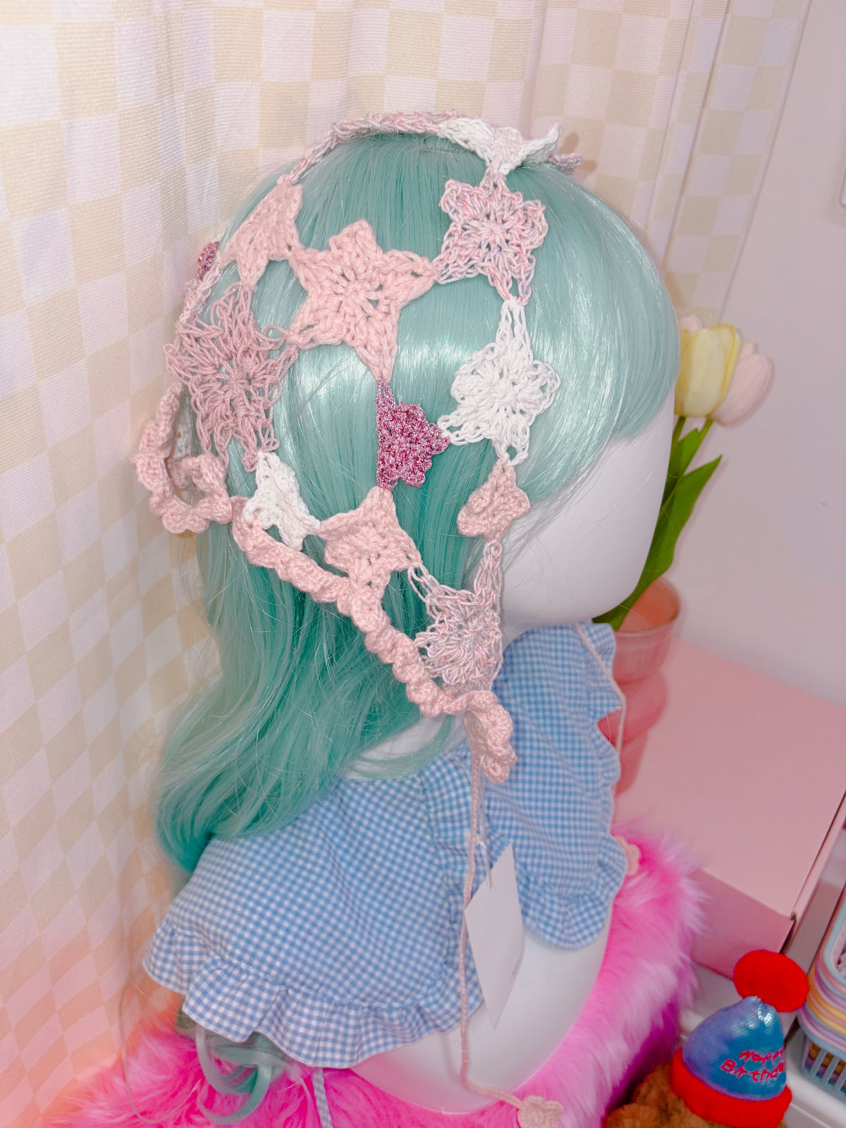Riluet | Multiway Knitted Pink Star Scarf