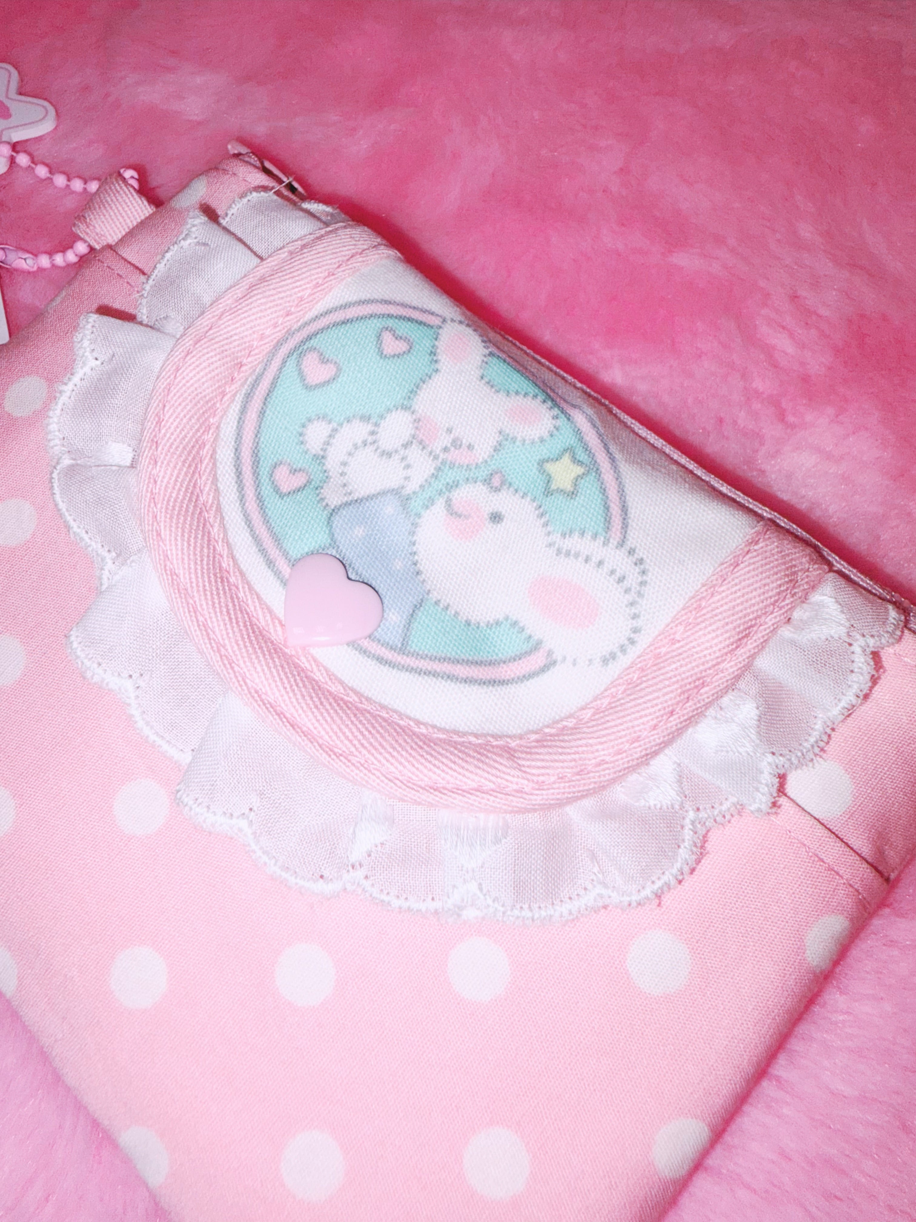 baby31 | Flat Pouch (Rabbit Polka-dot Pink)