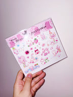 Plastic Peco | Pink Happiness Clear Glitter Sticker Sheet