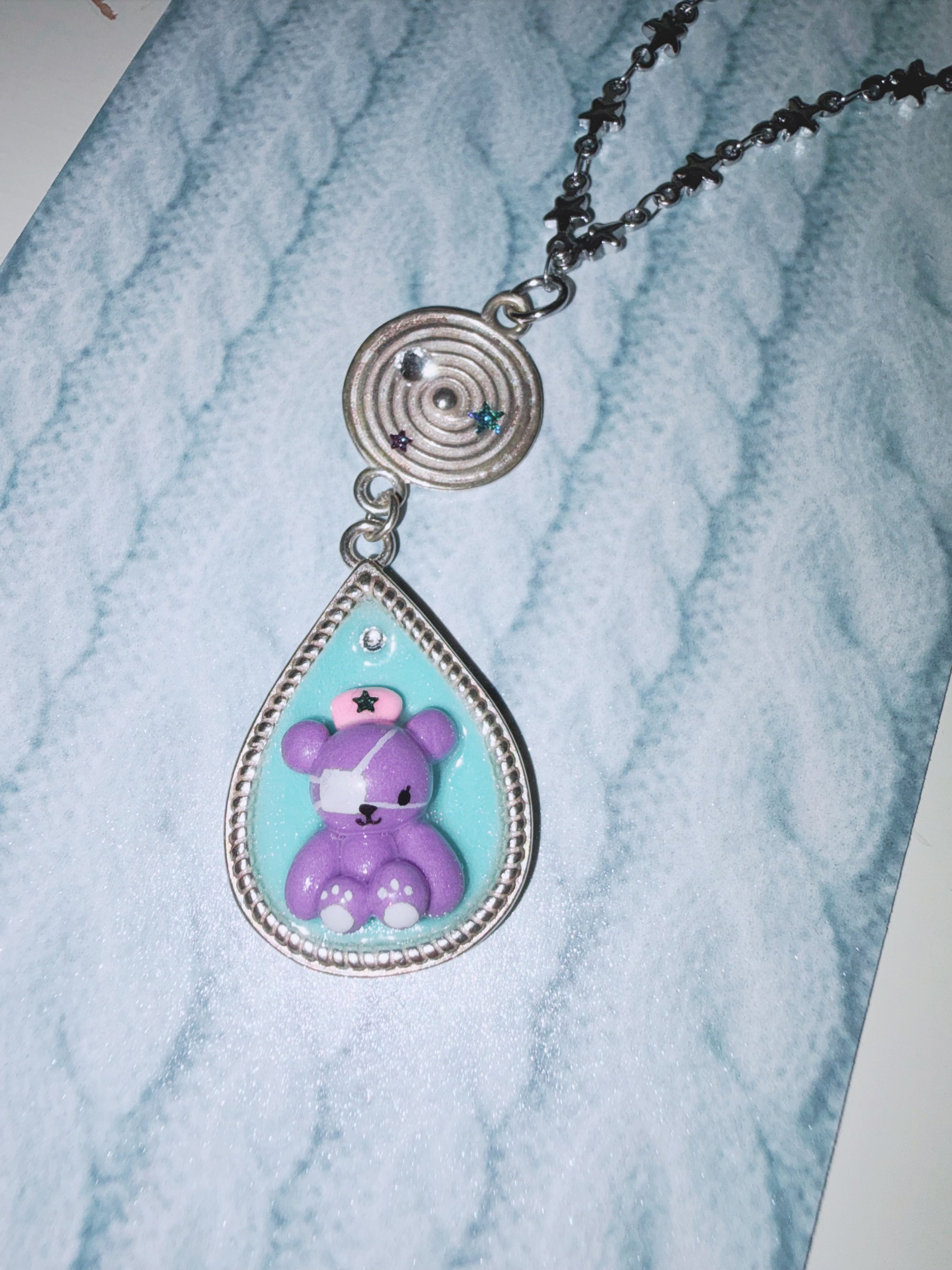 galog | Handmade Silver Necklace - Mask Bear