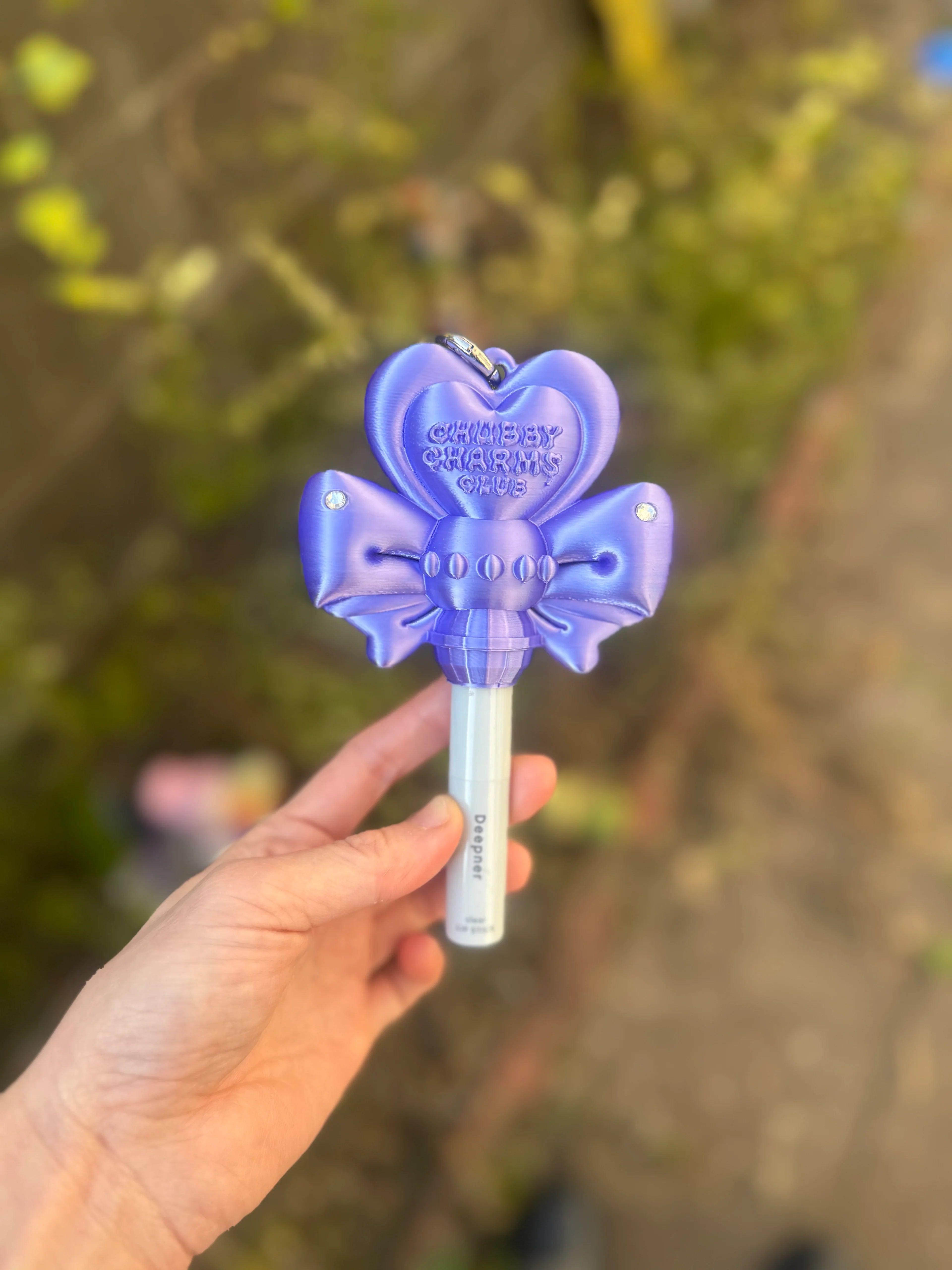 Chubby Charms Club | Magic Heart Wand 3D-Print Lip Stick Case - Purple