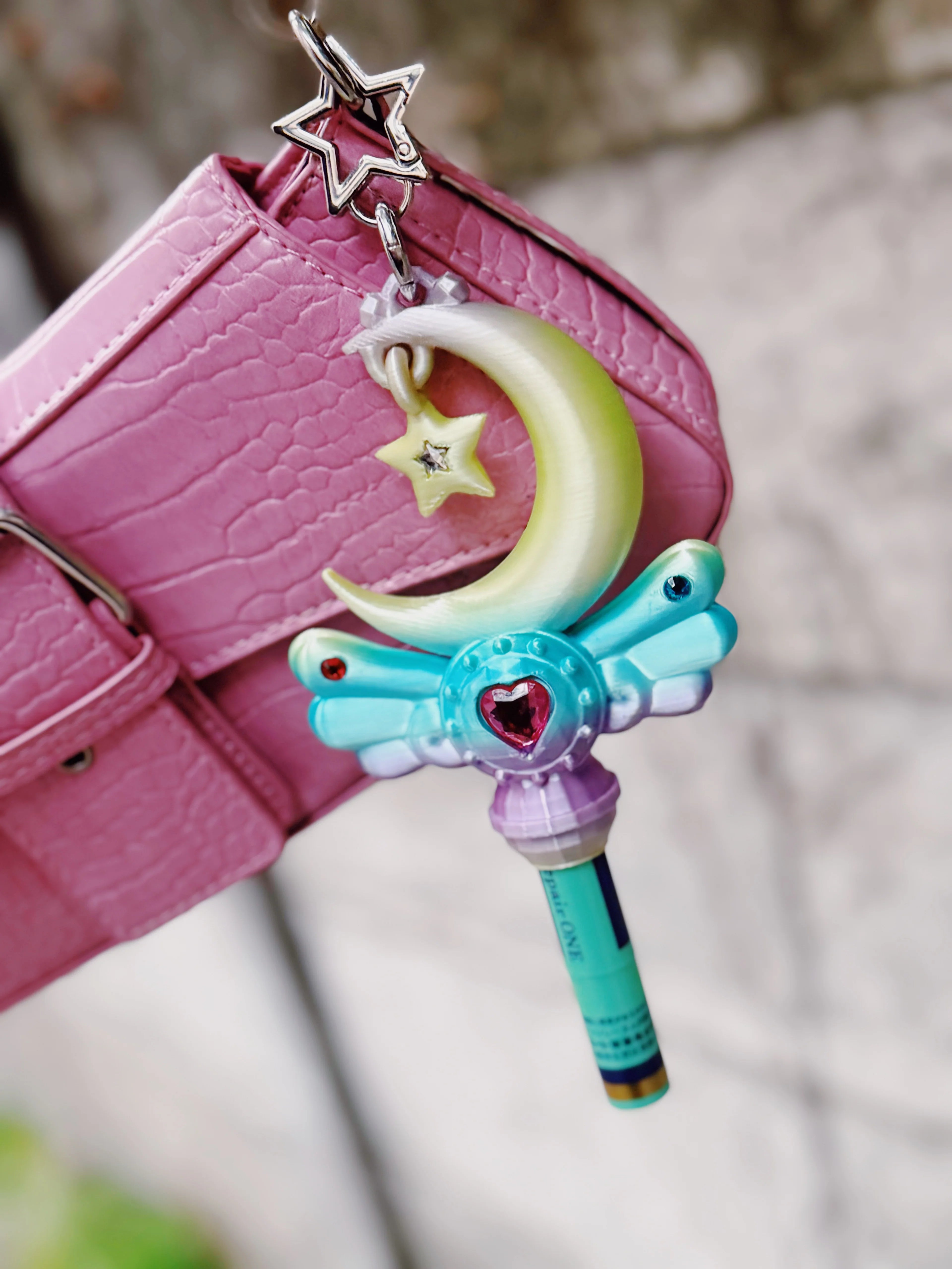 Chubby Charms Club | Magic Moon Wand 3D-Print Lip Stick Case - Rainbow