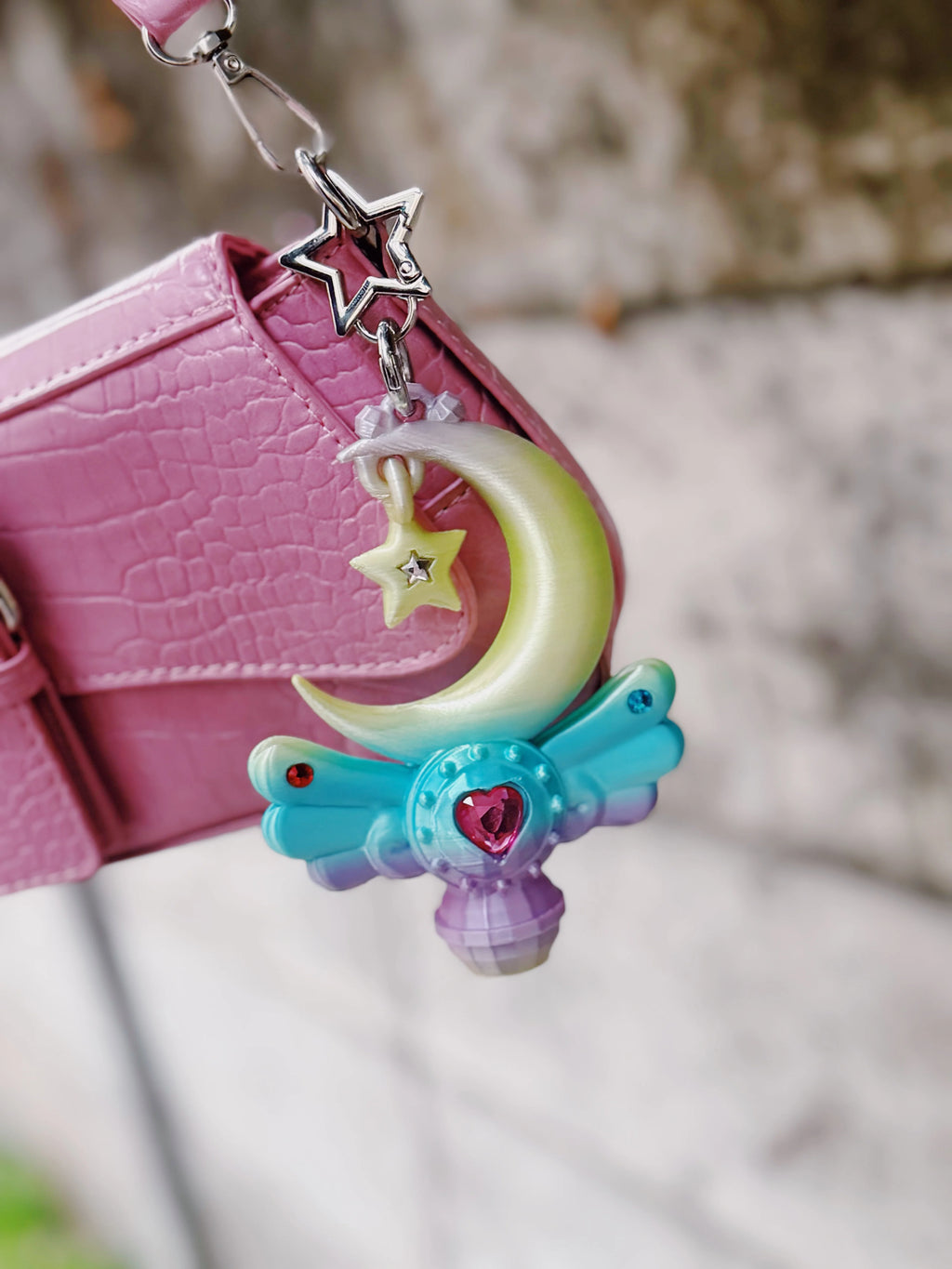 Chubby Charms Club | Magic Moon Wand 3D-Print Lip Stick Case - Rainbow