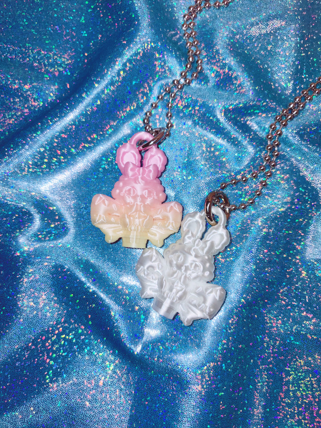 Chubby Charms Club | Magic Bunny 3D-Print Mini Necklace - Pink Gradient