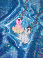 Chubby Charms Club | Magic Bunny 3D-Print Mini Necklace - Pink Gradient