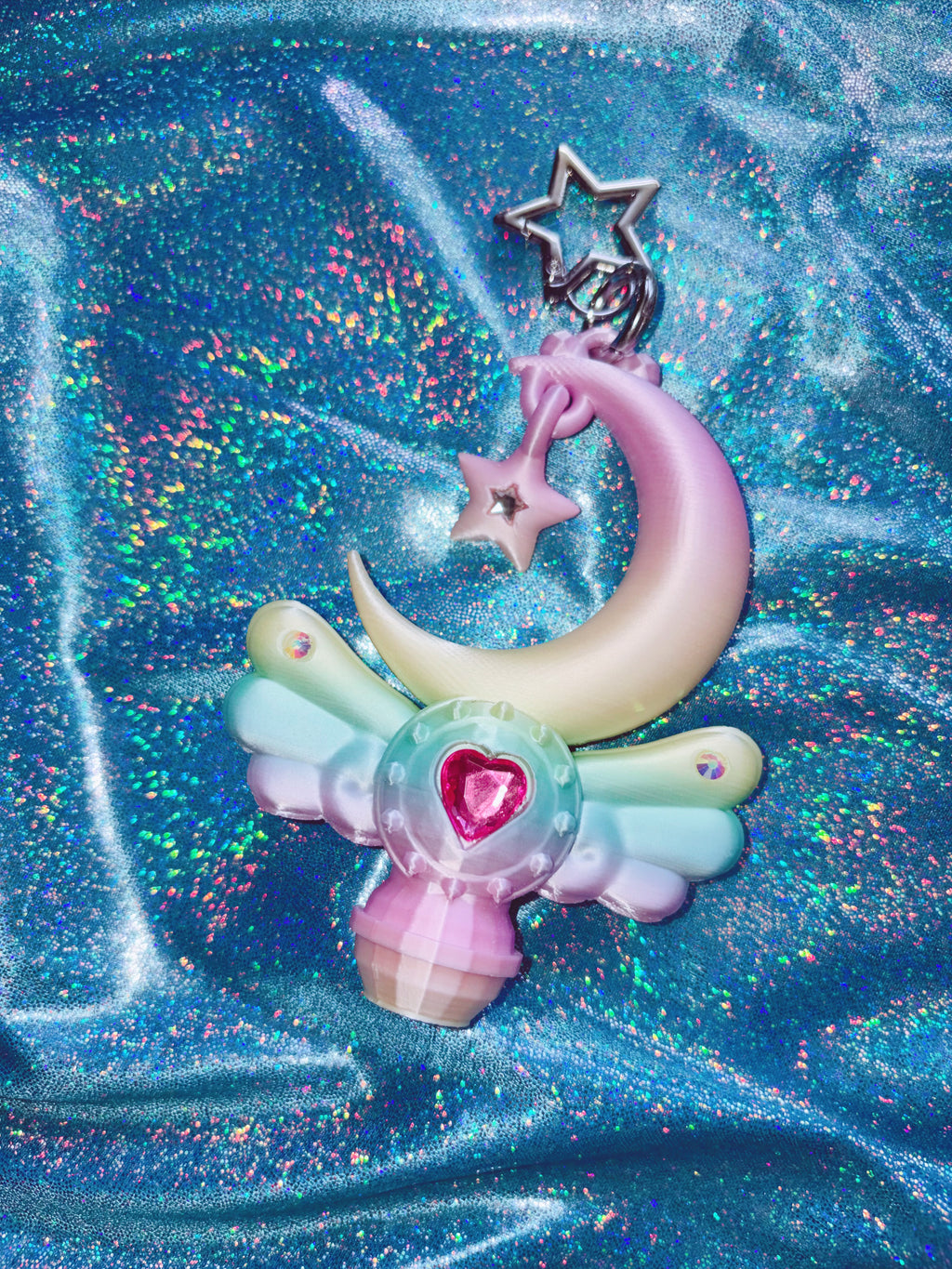 Chubby Charms Club | Magic Moon Wand 3D-Print Lip Stick Case - Rainbow