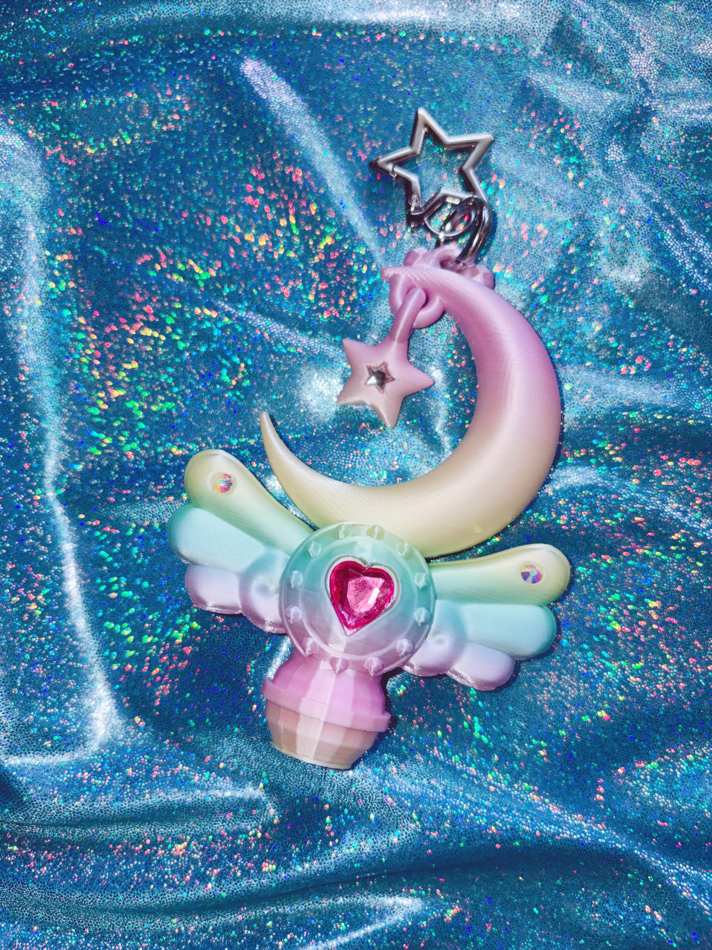 Chubby Charms Club | Magic Moon Wand 3D-Print Lip Stick Case - Rainbow