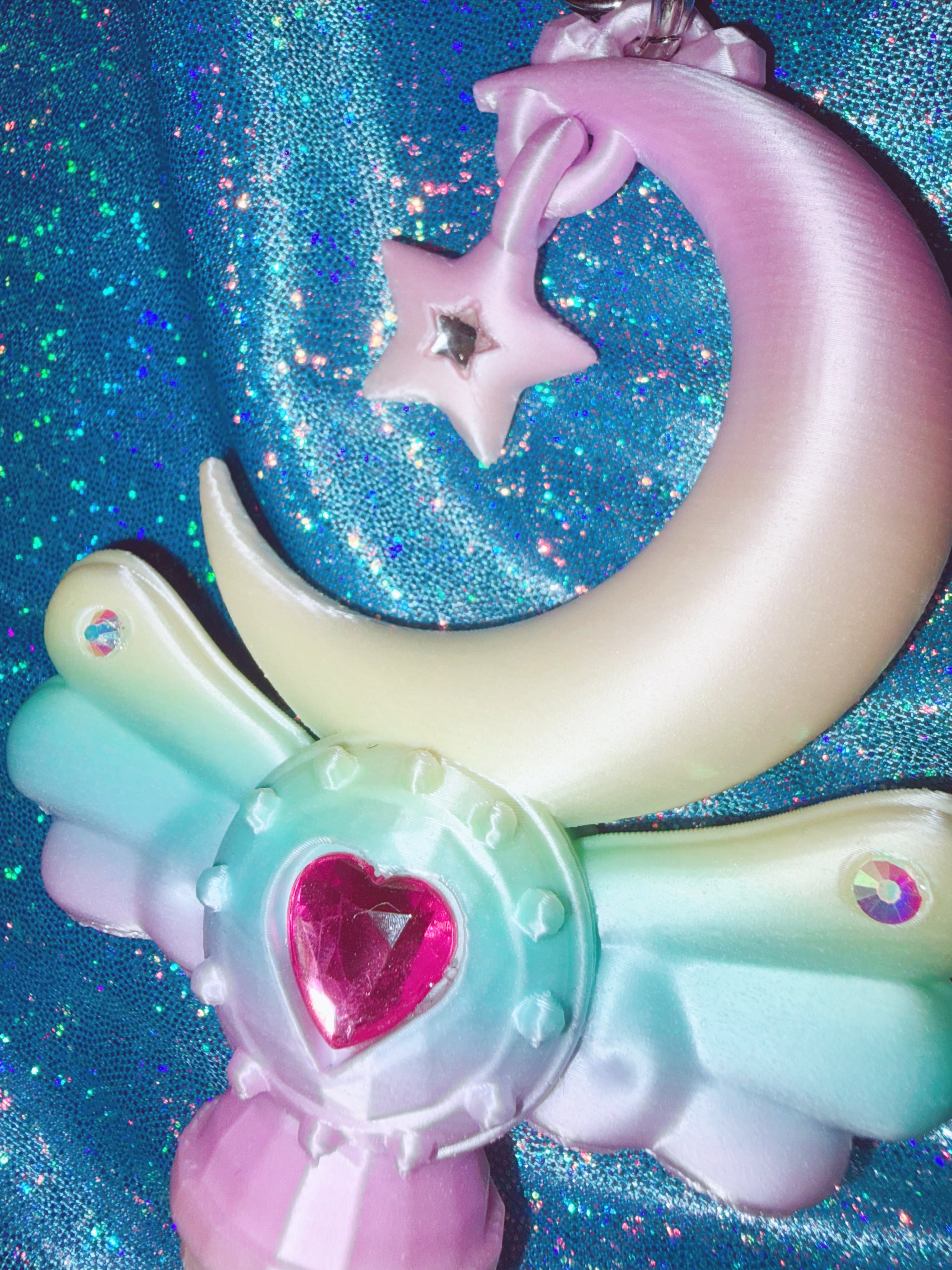 Chubby Charms Club | Magic Moon Wand 3D-Print Lip Stick Case - Rainbow
