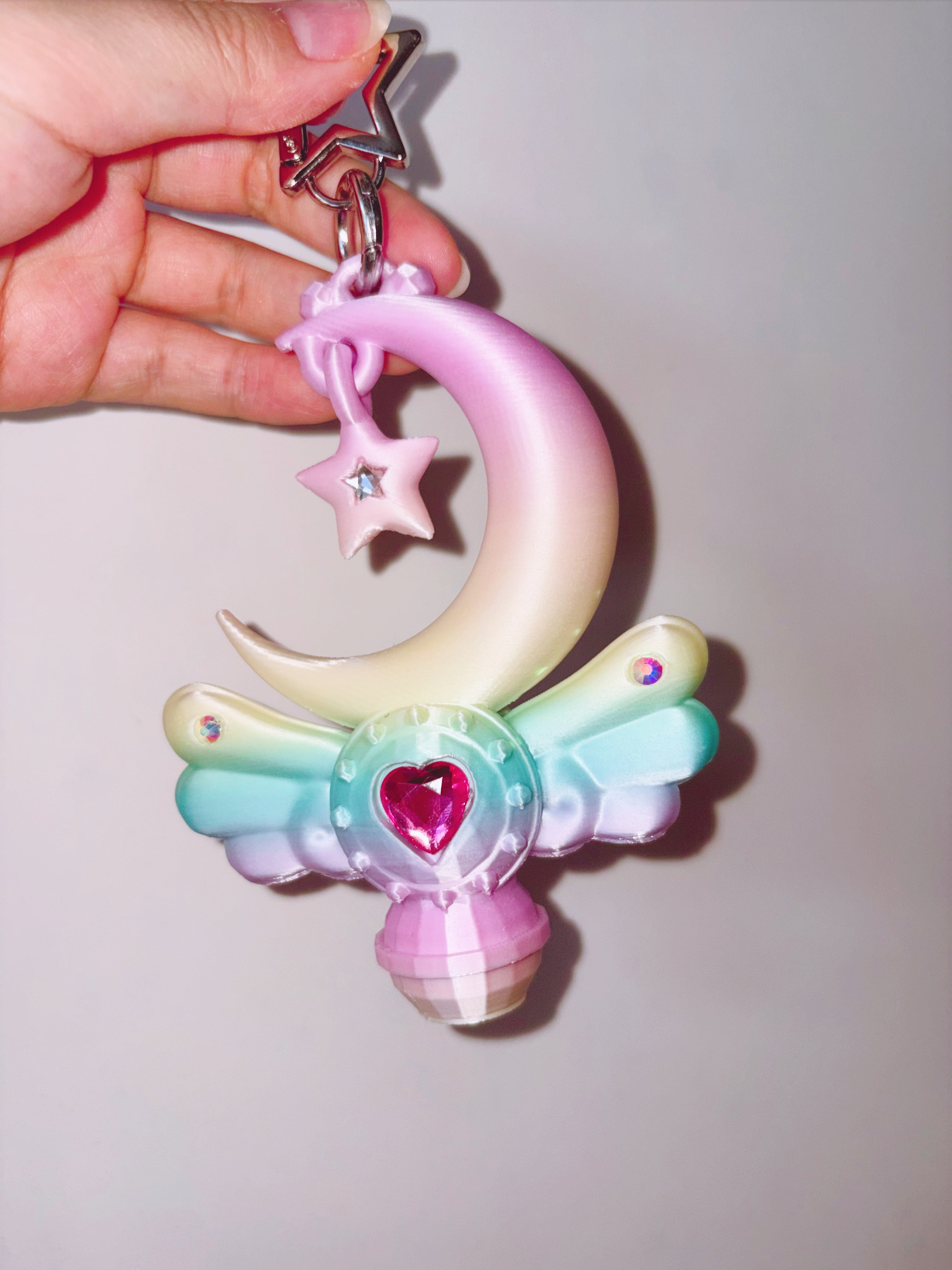Chubby Charms Club | Magic Moon Wand 3D-Print Lip Stick Case - Rainbow