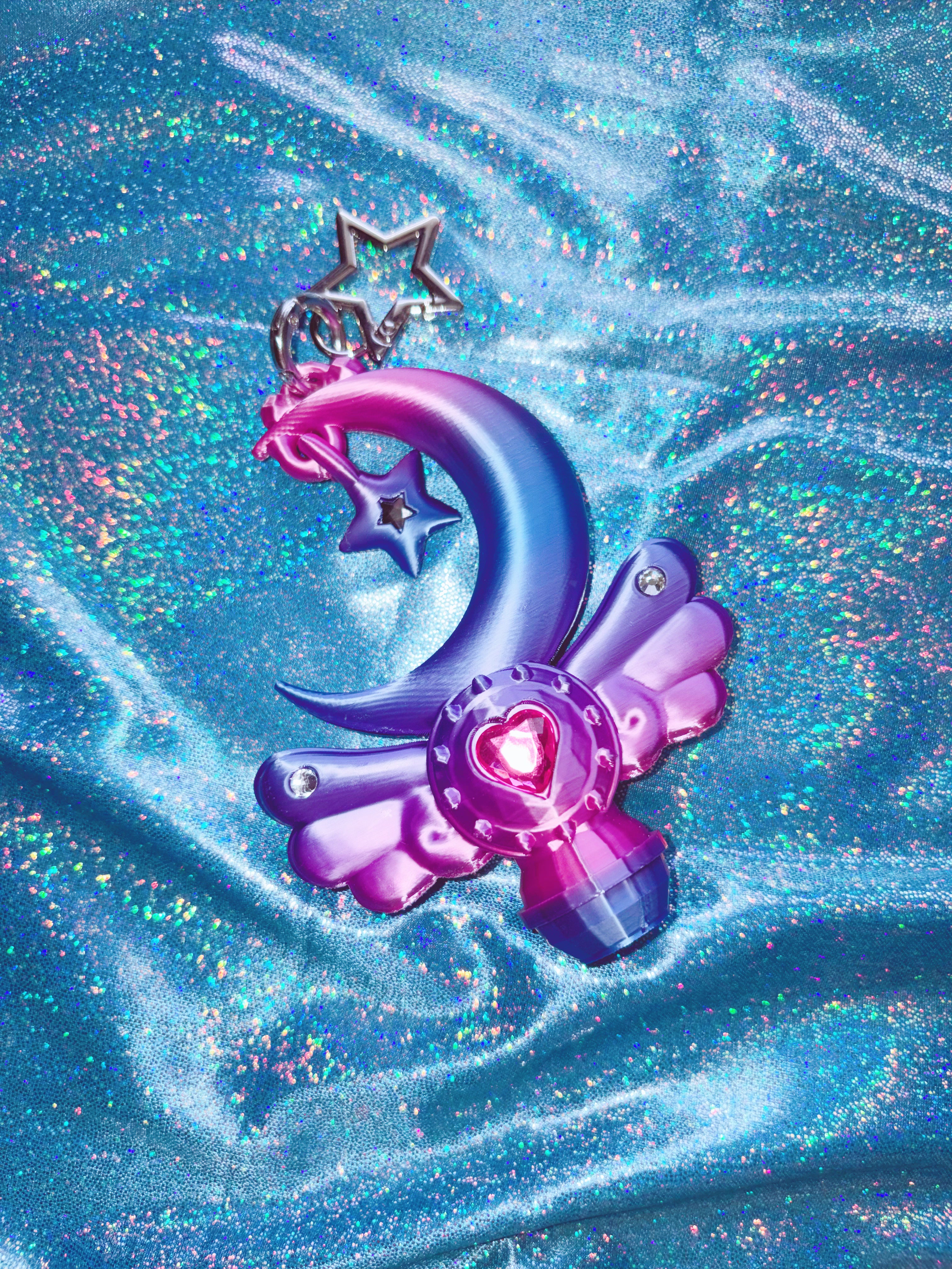 Chubby Charms Club | Magic Moon Wand 3D-Print Lip Stick Case - Purple Gradient