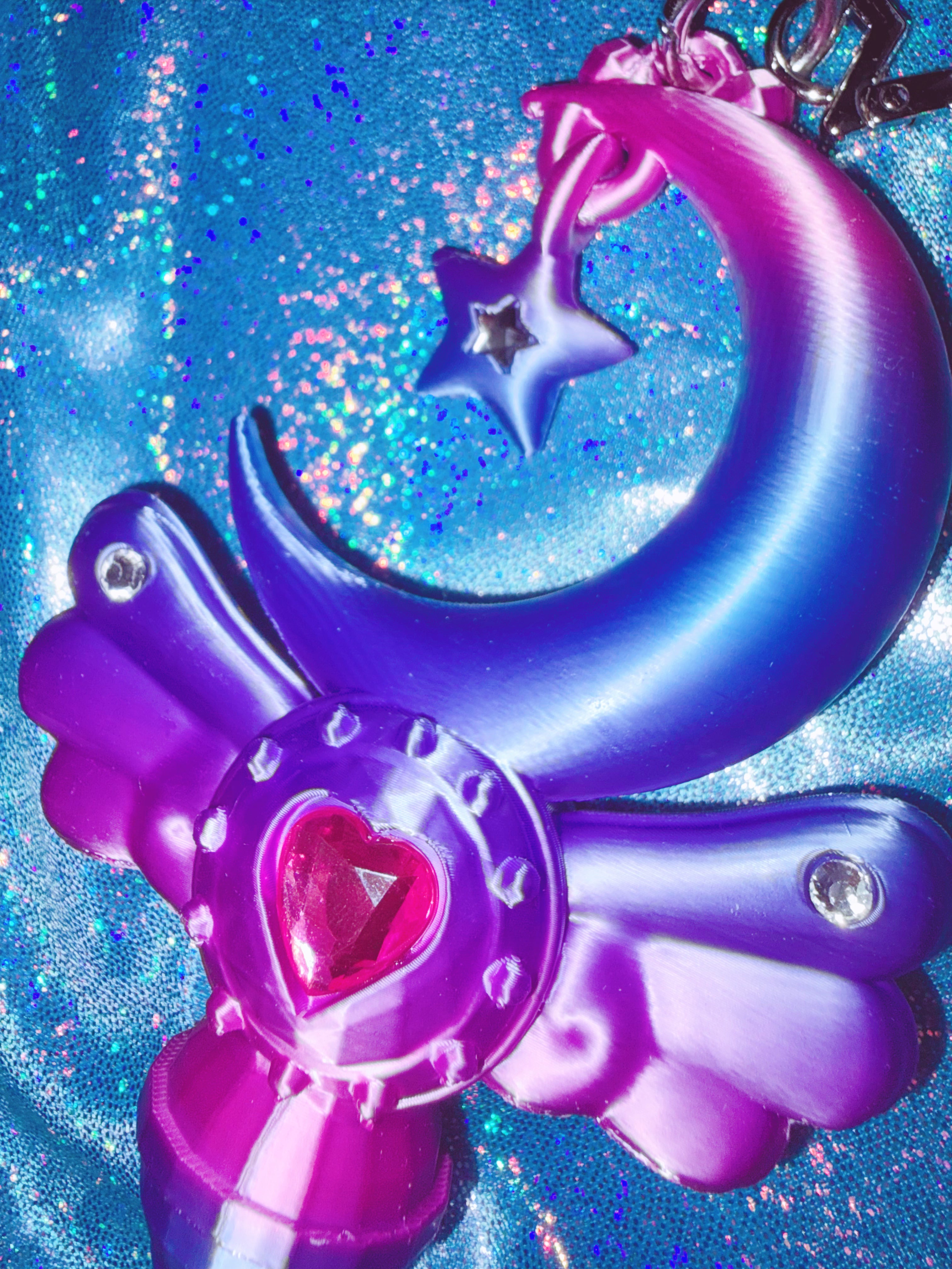Chubby Charms Club | Magic Moon Wand 3D-Print Lip Stick Case - Purple Gradient