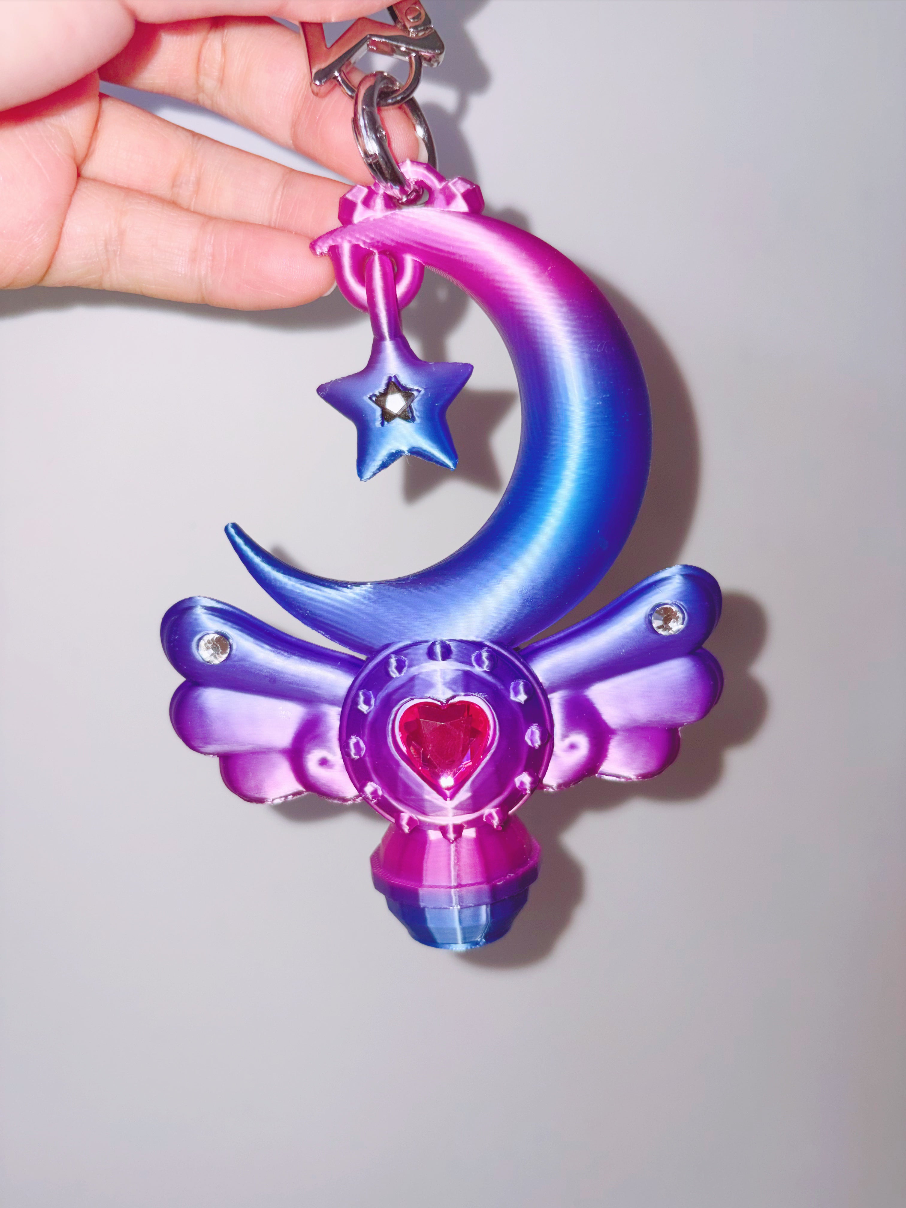 Chubby Charms Club | Magic Moon Wand 3D-Print Lip Stick Case - Purple Gradient