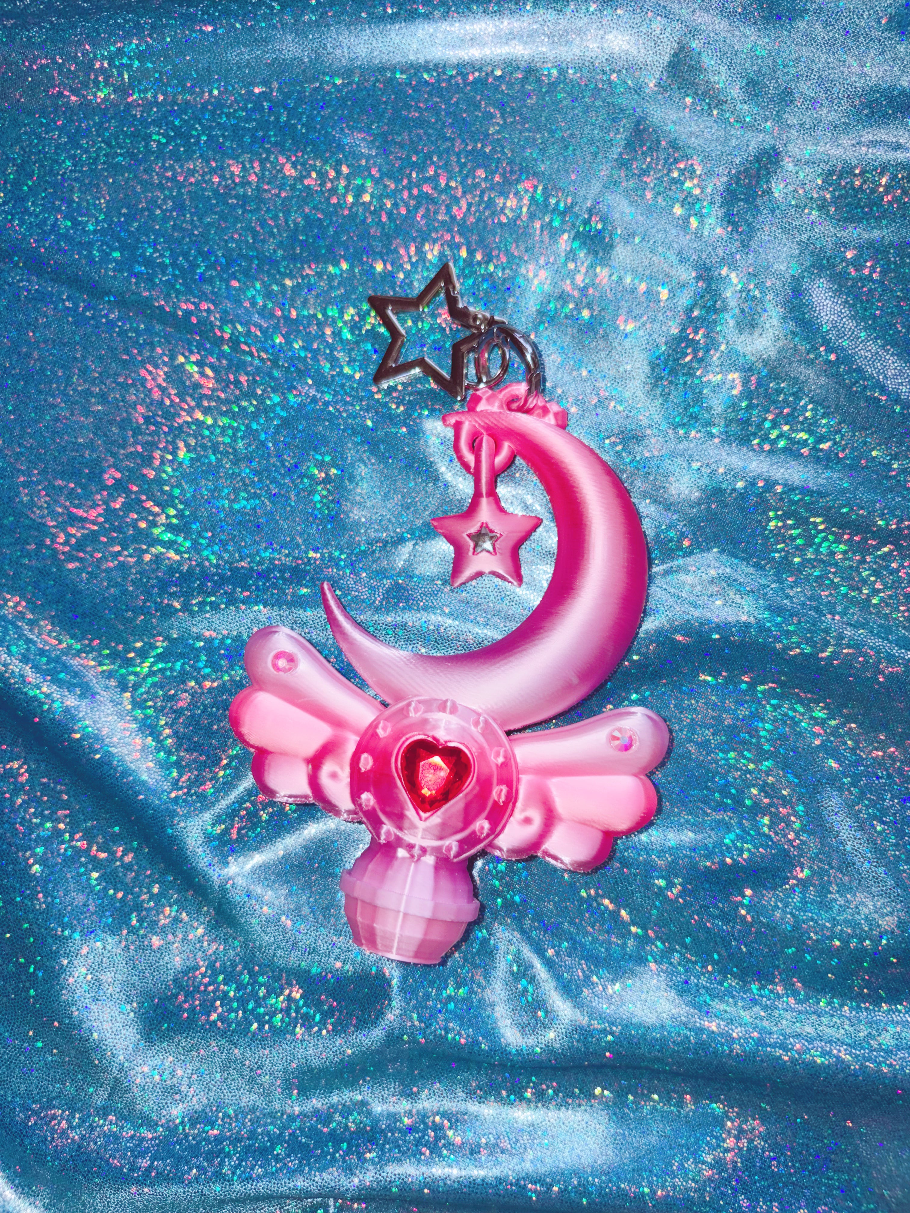 Chubby Charms Club | Magic Moon Wand 3D-Print Lip Stick Case - Pink Gradient