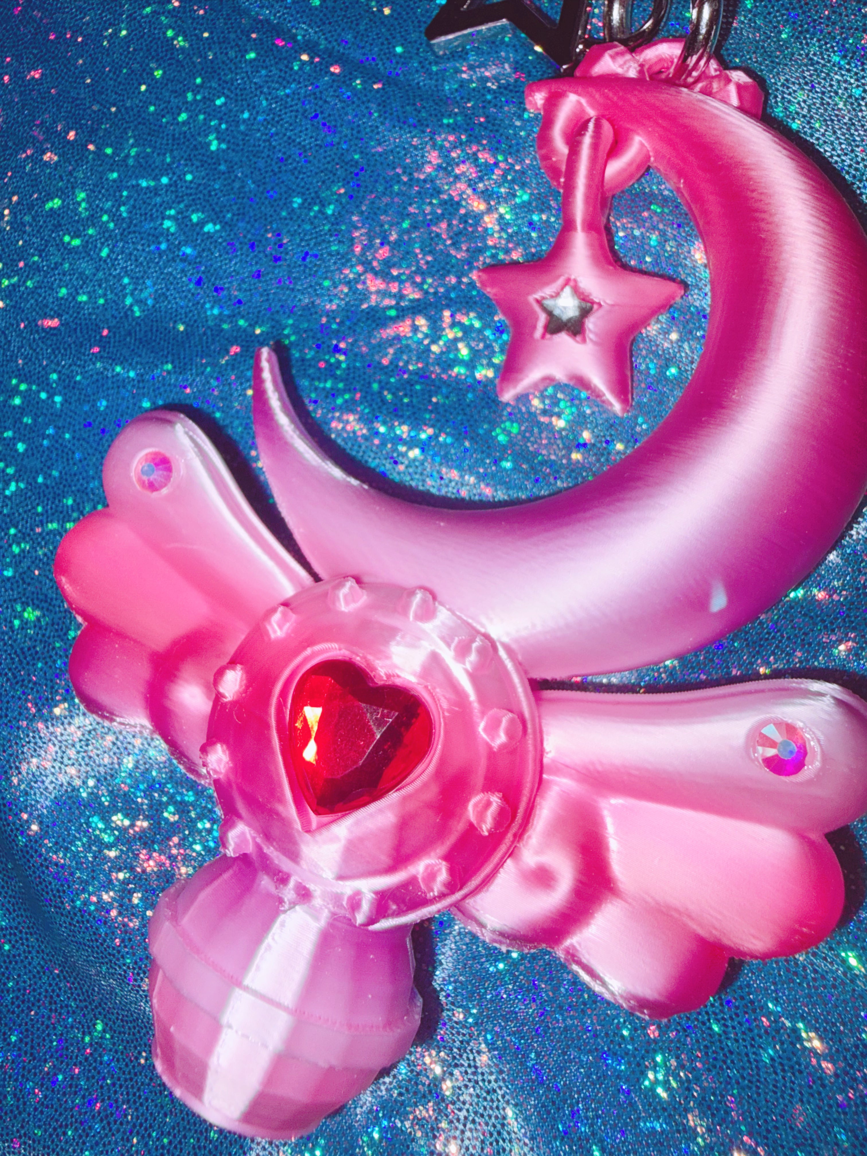 Chubby Charms Club | Magic Moon Wand 3D-Print Lip Stick Case - Pink Gradient