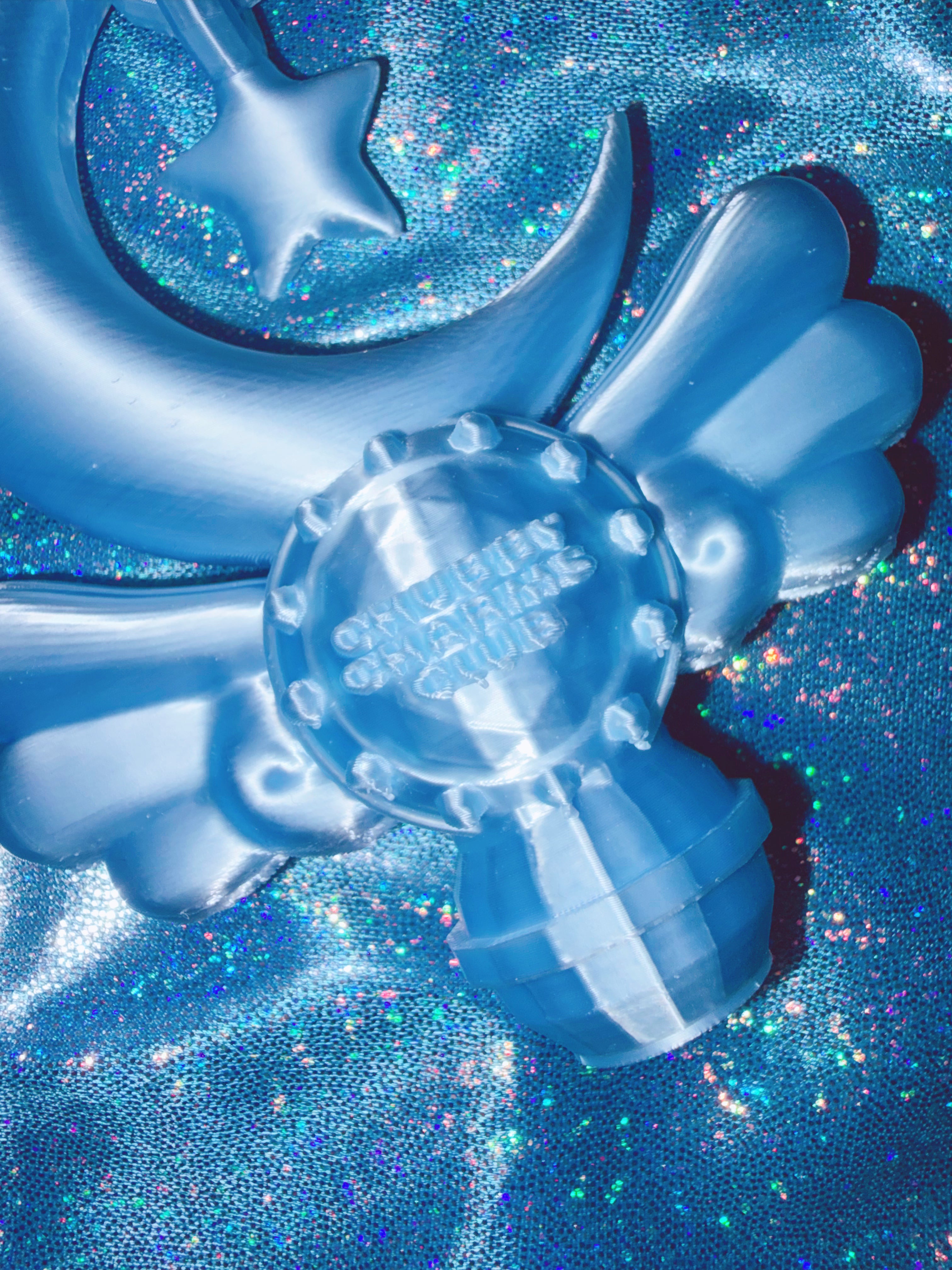 Chubby Charms Club | Magic Moon Wand 3D-Print Lip Stick Case - Baby Blue