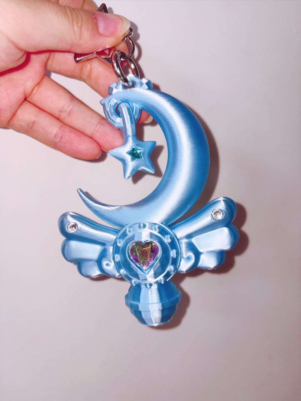 Chubby Charms Club | Magic Moon Wand 3D-Print Lip Stick Case - Baby Blue