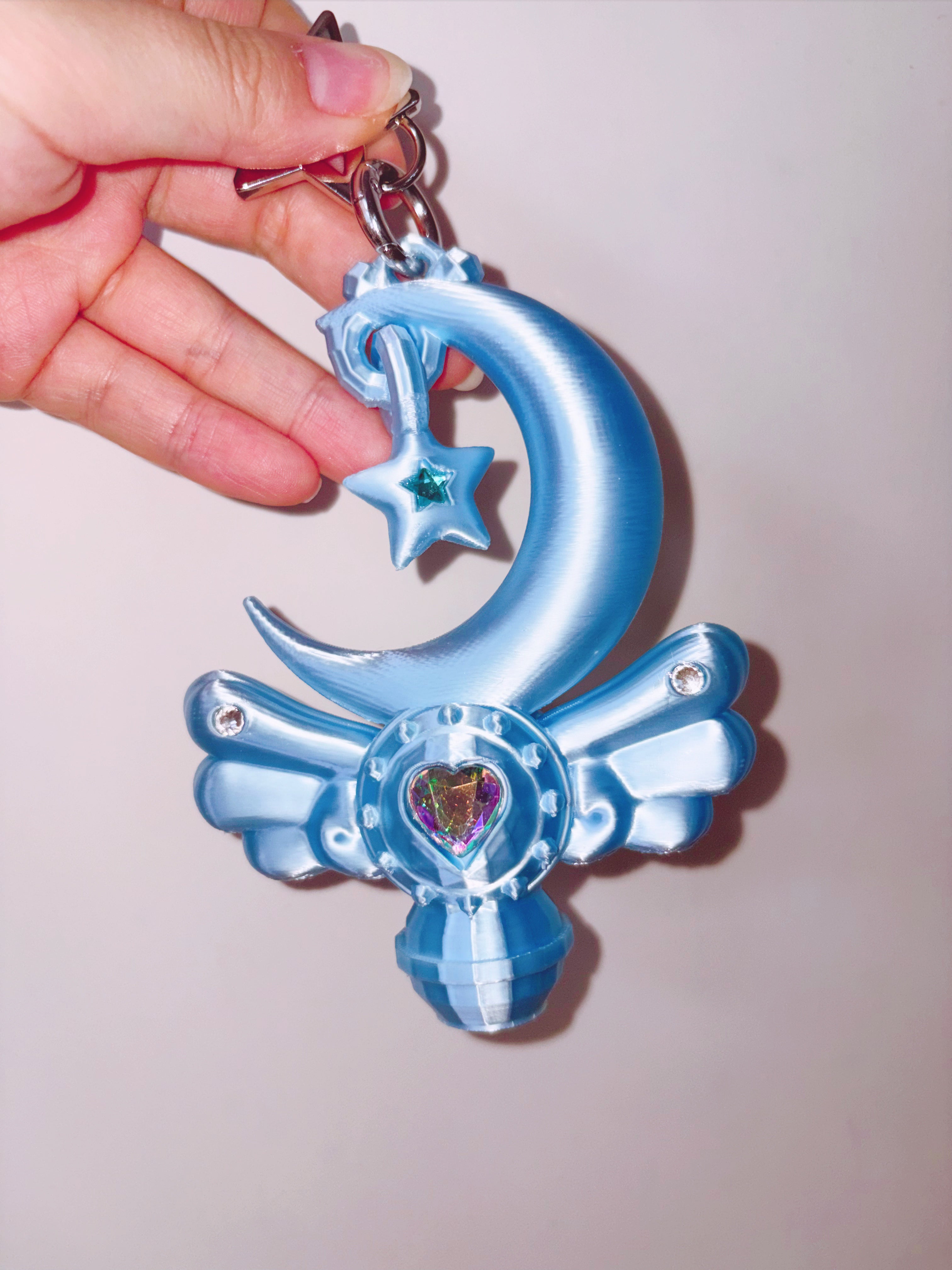 Chubby Charms Club | Magic Moon Wand 3D-Print Lip Stick Case - Baby Blue