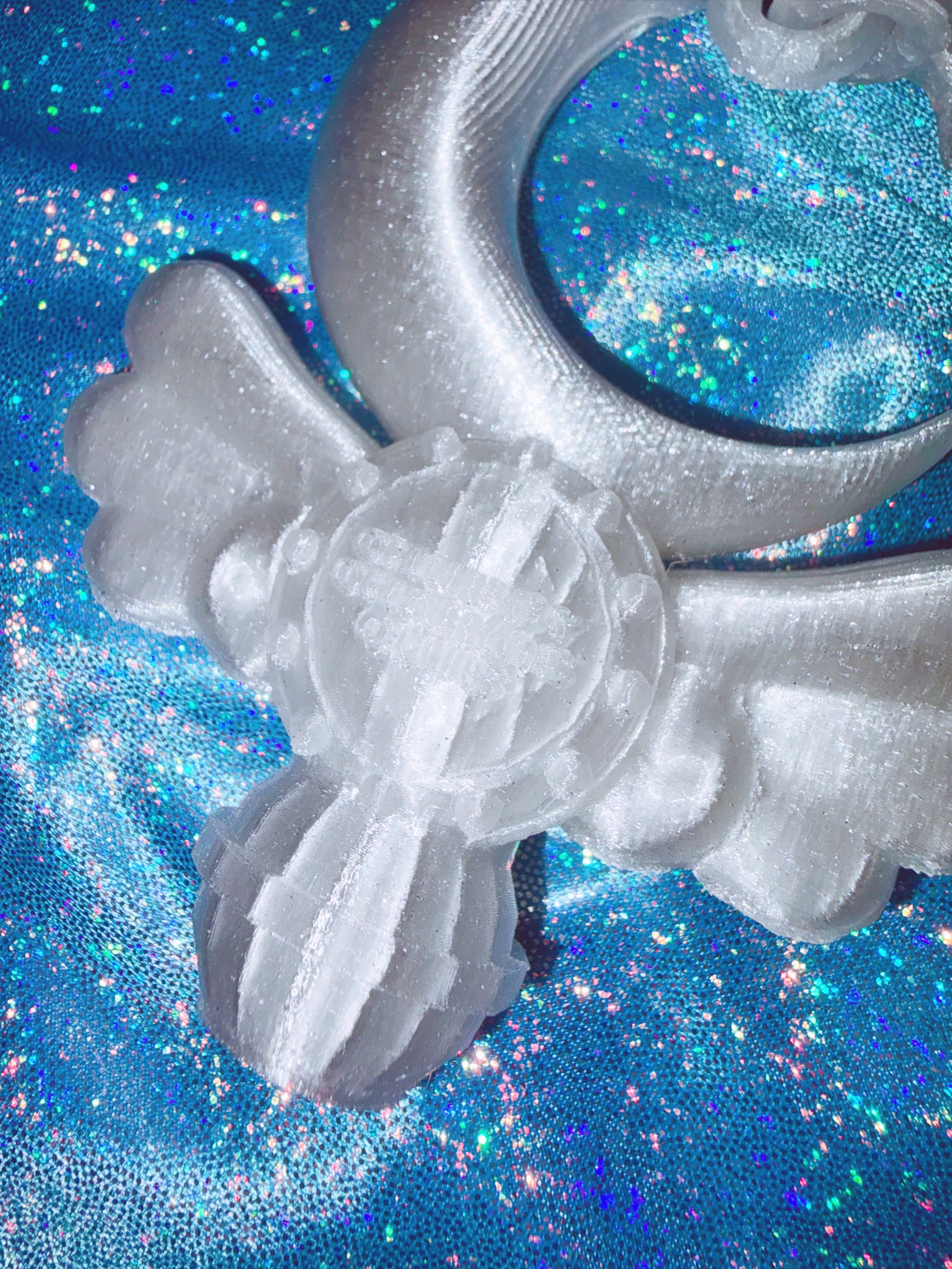 Chubby Charms Club | Magic Moon Wand 3D-Print Lip Stick Case - Clear White