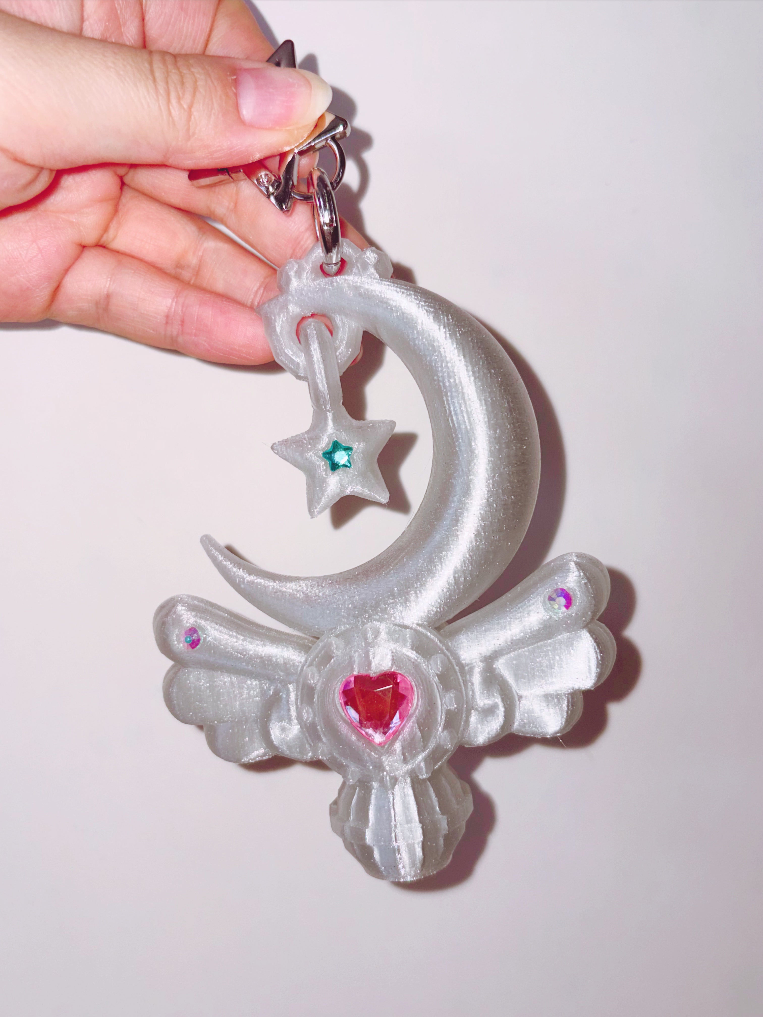 Chubby Charms Club | Magic Moon Wand 3D-Print Lip Stick Case - Clear White